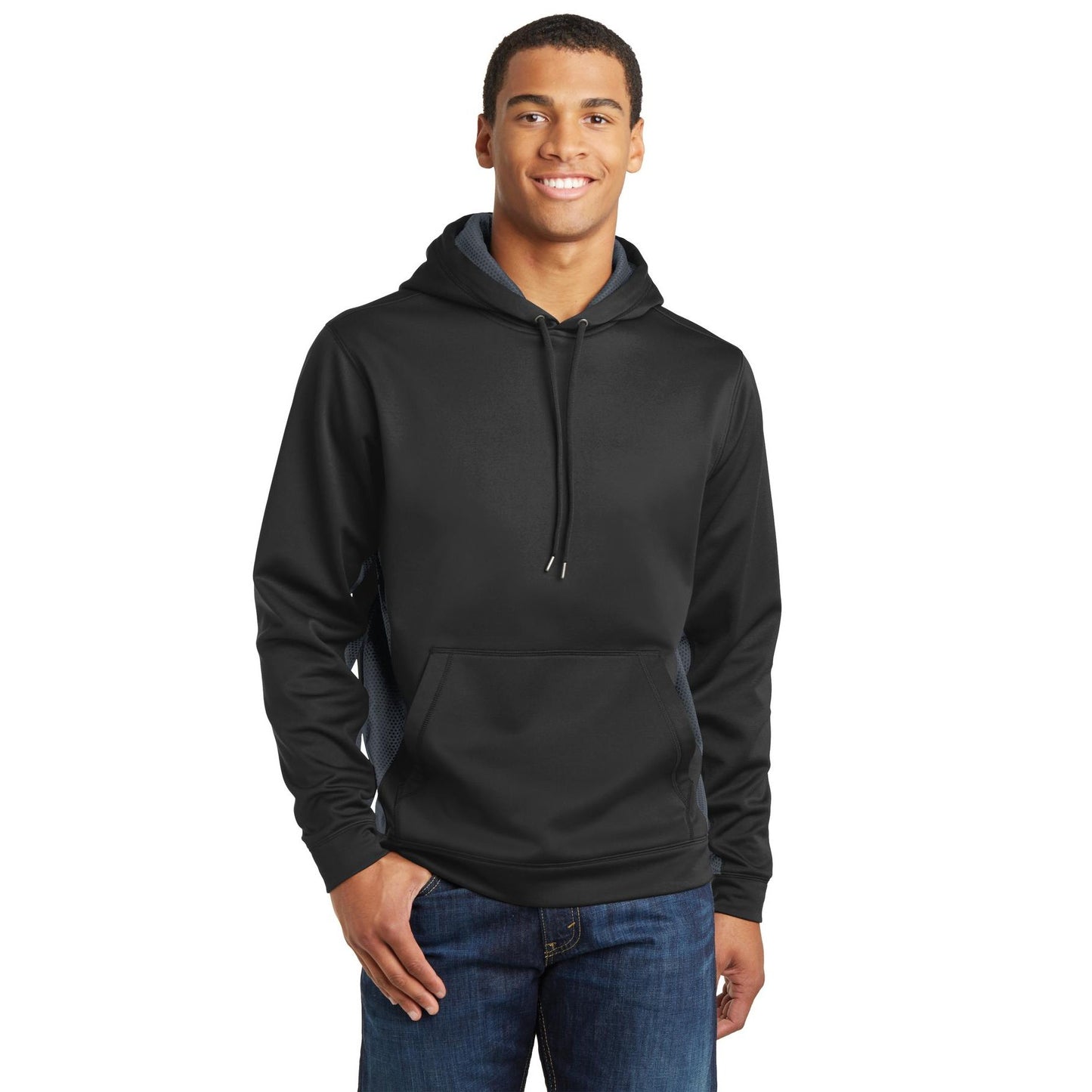 Sport-Tek-Sport-Tek® Sport-Wick® CamoHex Fleece Colorblock Hooded Pullover. ST239-MedTech-1