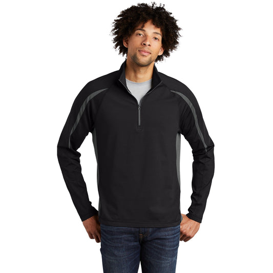 Sport-Tek-Sport-Tek® Sport-Wick® Stretch 1/2-Zip Colorblock Pullover. ST851-MedTech-1