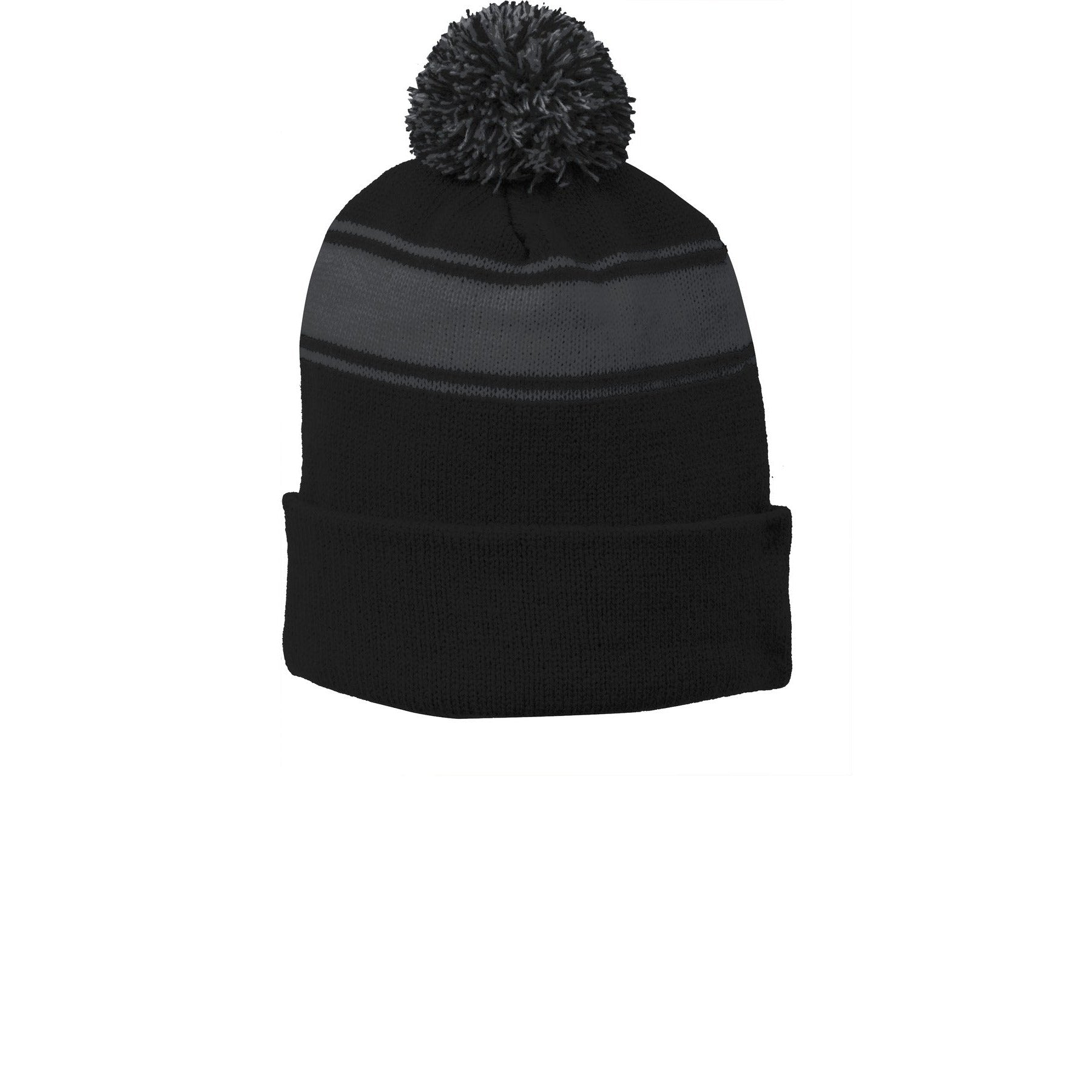 Sport-Tek-Sport-Tek® Stripe Pom Pom Beanie. STC28-MedTech-2