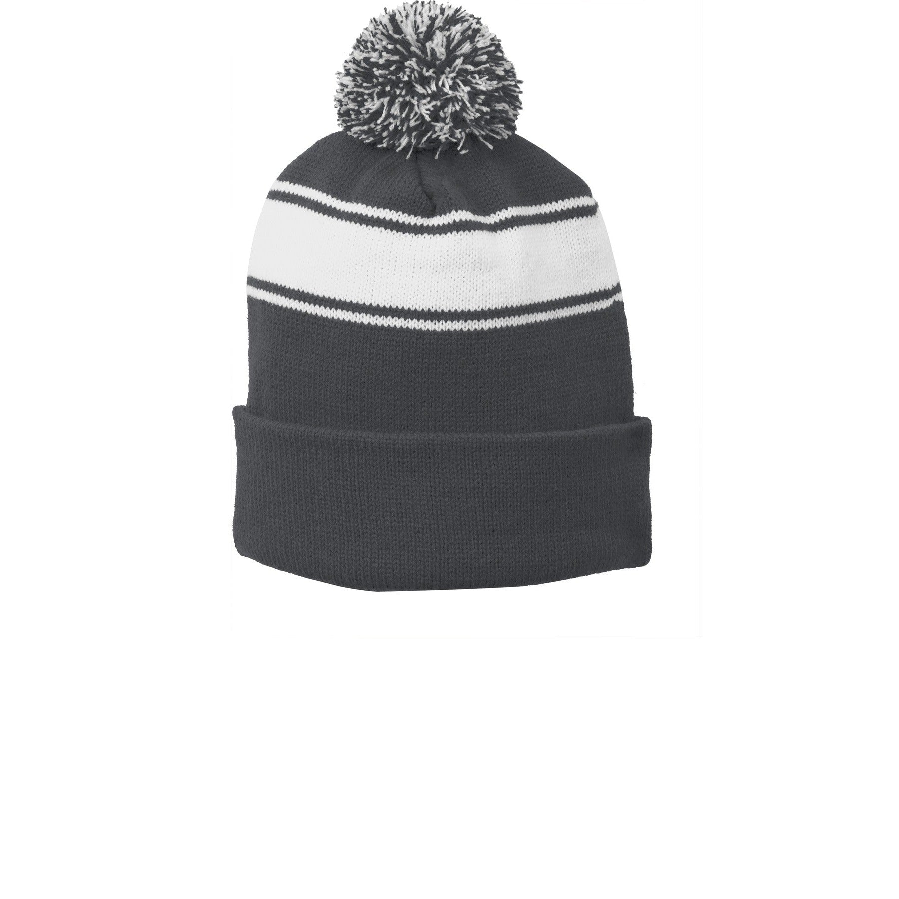 Sport-Tek-Sport-Tek® Stripe Pom Pom Beanie. STC28-MedTech-4