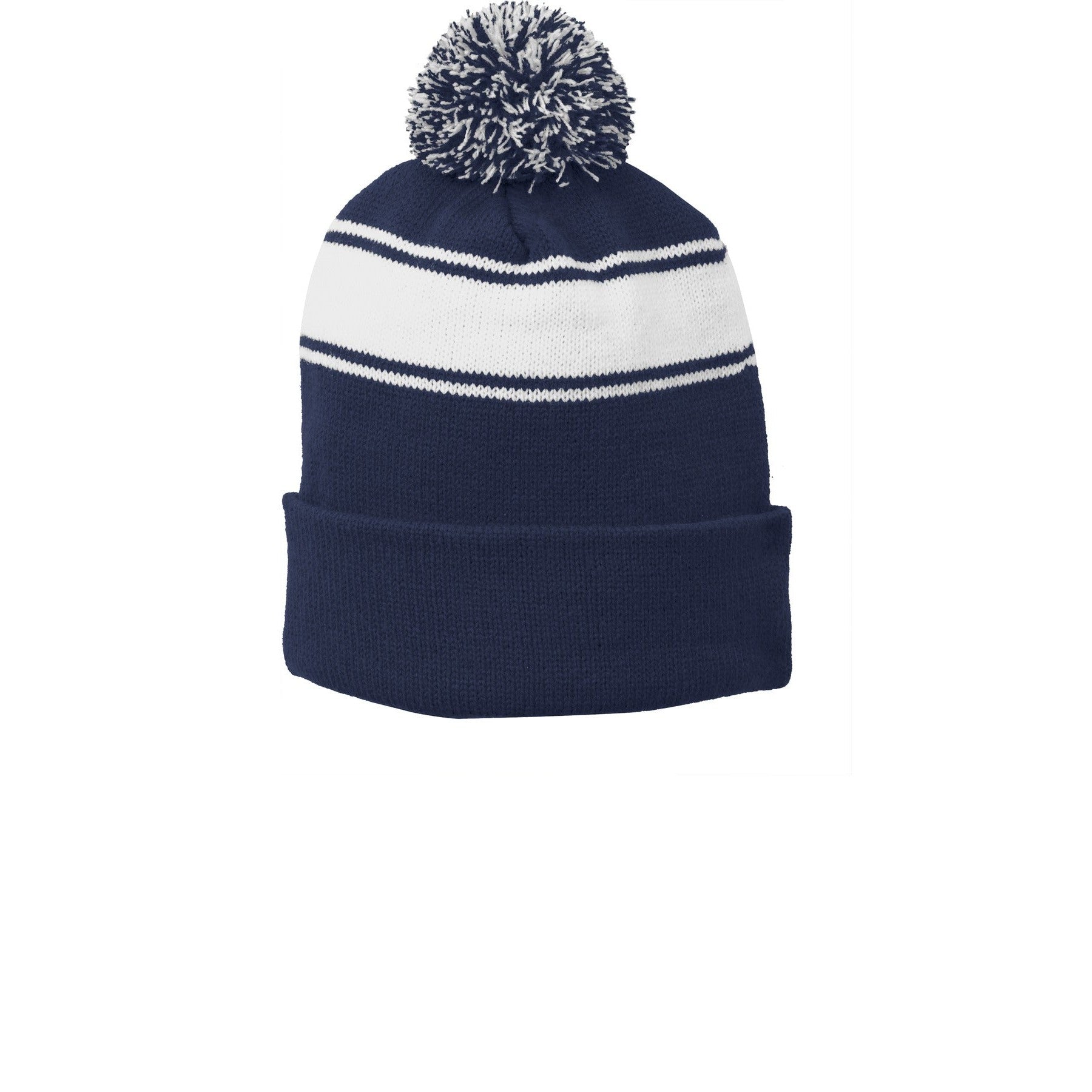Sport-Tek-Sport-Tek® Stripe Pom Pom Beanie. STC28-MedTech-5