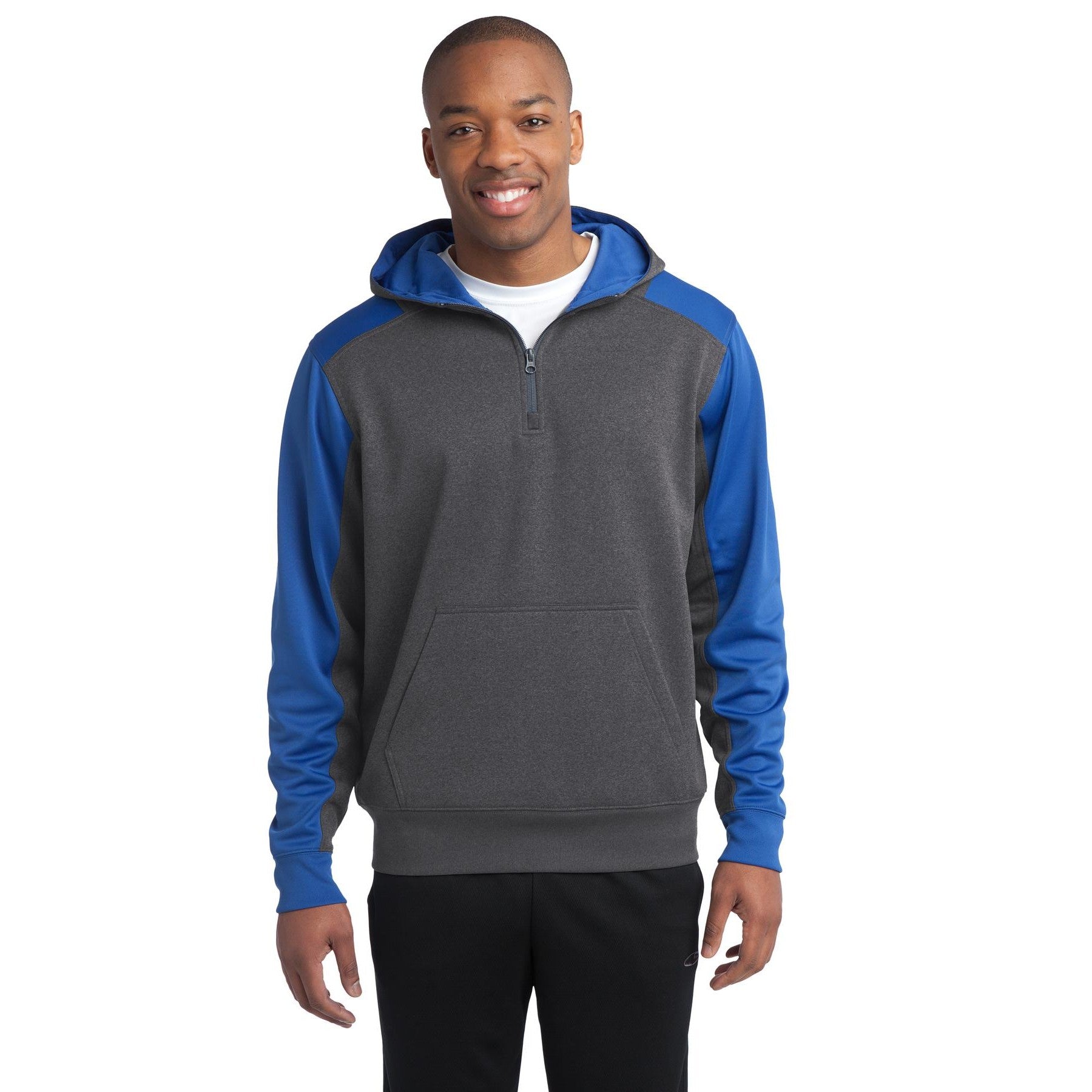 Sport-Tek-Sport-Tek® Tech Fleece Colorblock 1/4-Zip Hooded Sweatshirt. ST249-MedTech-6