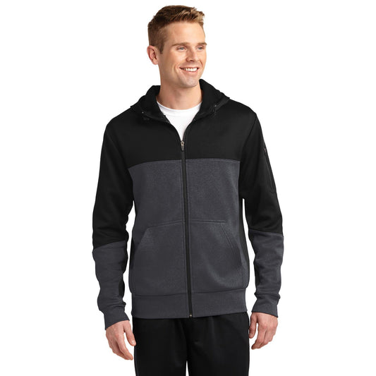 Sport-Tek-Sport-Tek® Tech Fleece Colorblock Full-Zip Hooded Jacket. ST245-MedTech-1