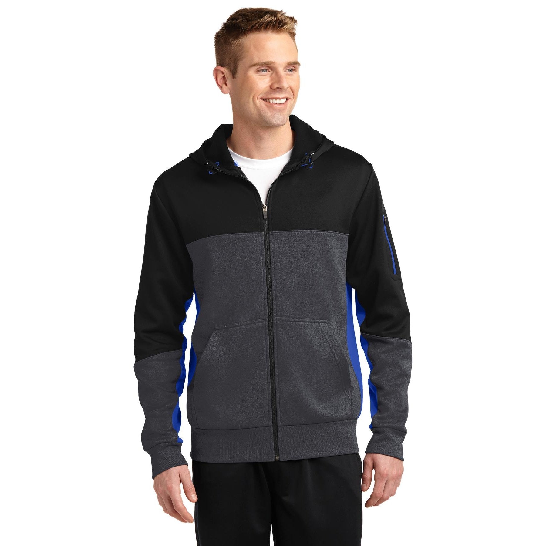 Sport-Tek-Sport-Tek® Tech Fleece Colorblock Full-Zip Hooded Jacket. ST245-MedTech-4