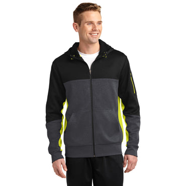 Sport-Tek-Sport-Tek® Tech Fleece Colorblock Full-Zip Hooded Jacket. ST245-MedTech-2