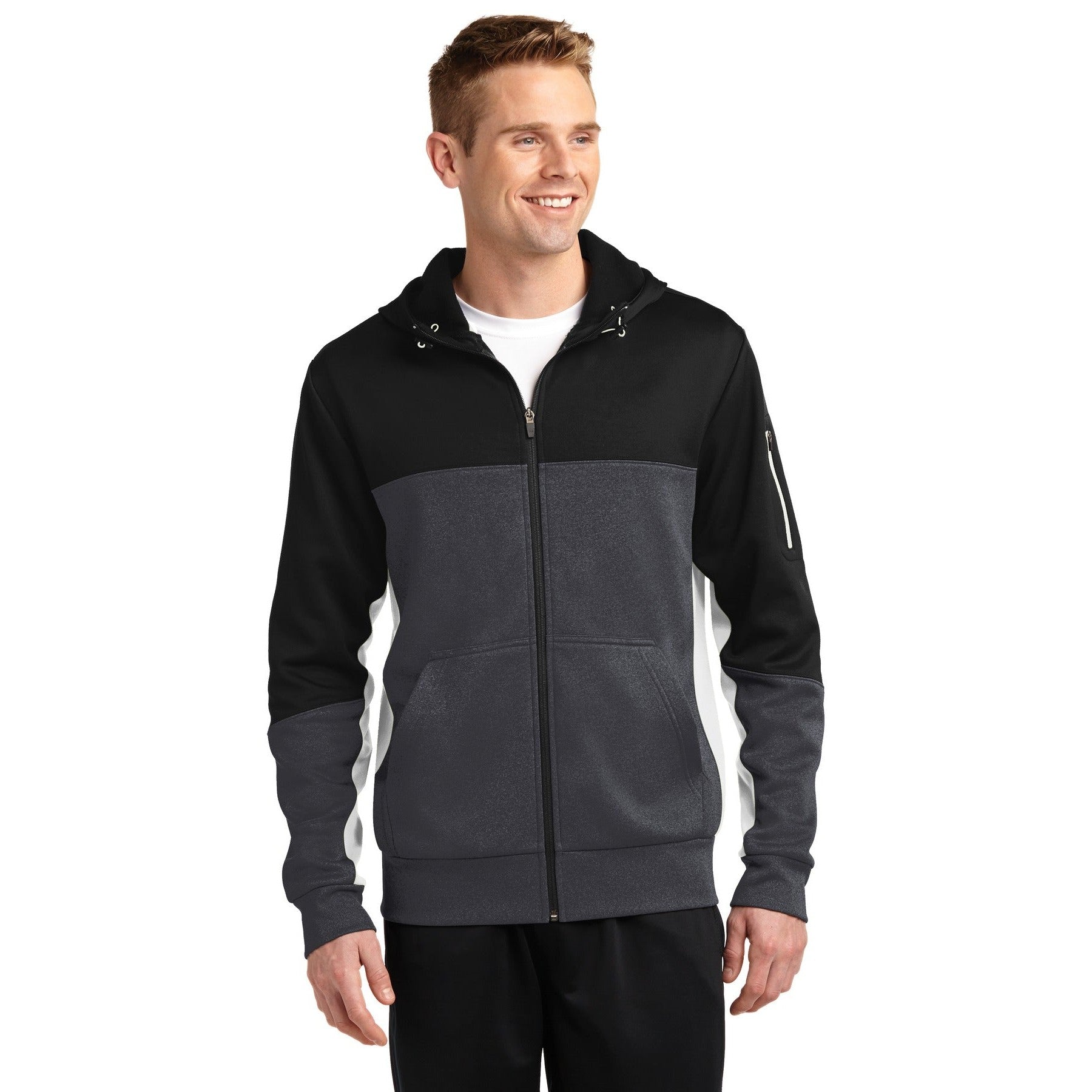 Sport-Tek-Sport-Tek® Tech Fleece Colorblock Full-Zip Hooded Jacket. ST245-MedTech-5