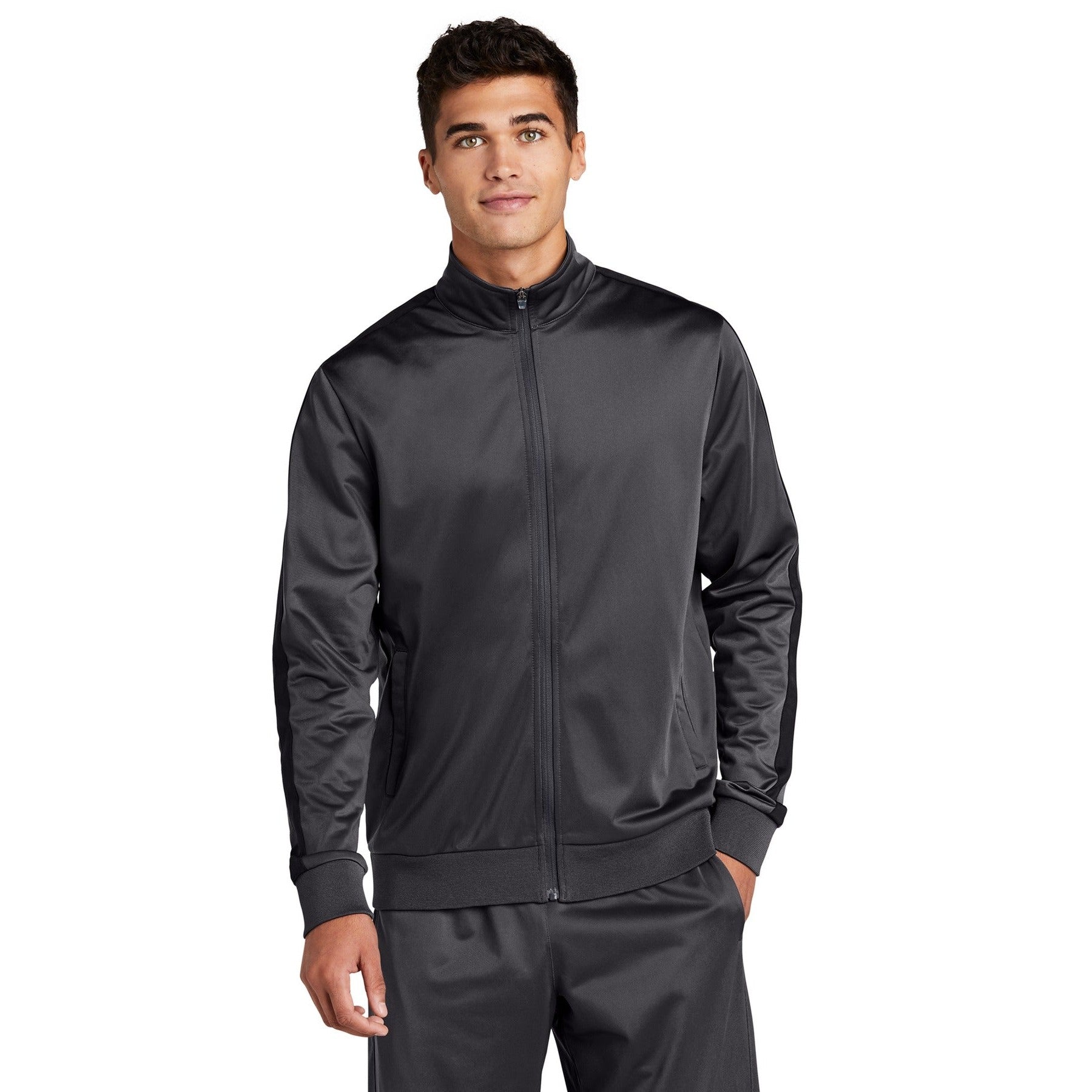 Sport-Tek-Sport-Tek ® Tricot Sleeve Stripe Track Jacket. JST94-MedTech-3