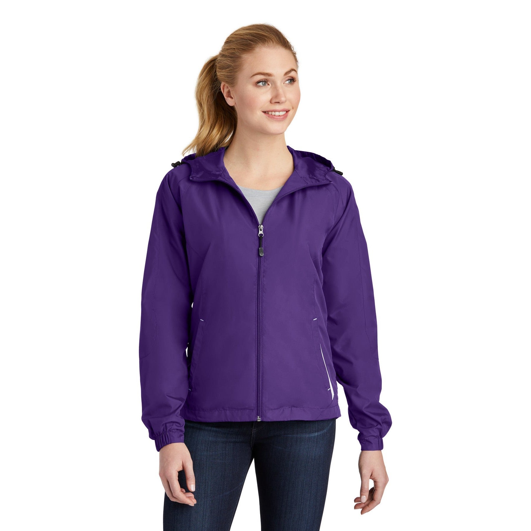 Sport-Tek-Sport-Tek® Women's Colorblock Hooded Raglan Jacket. LST76-MedTech-5