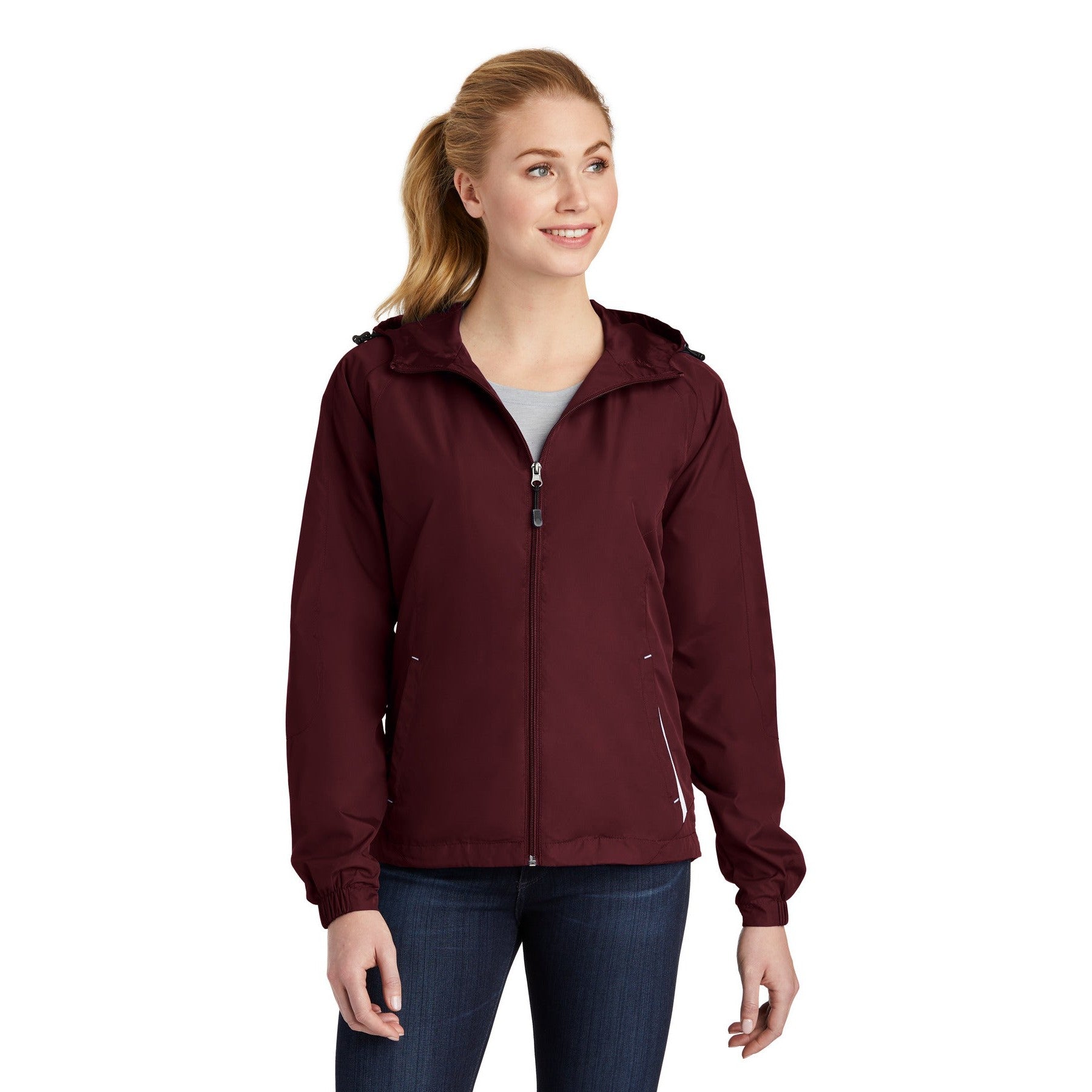 Sport-Tek-Sport-Tek® Women's Colorblock Hooded Raglan Jacket. LST76-MedTech-3