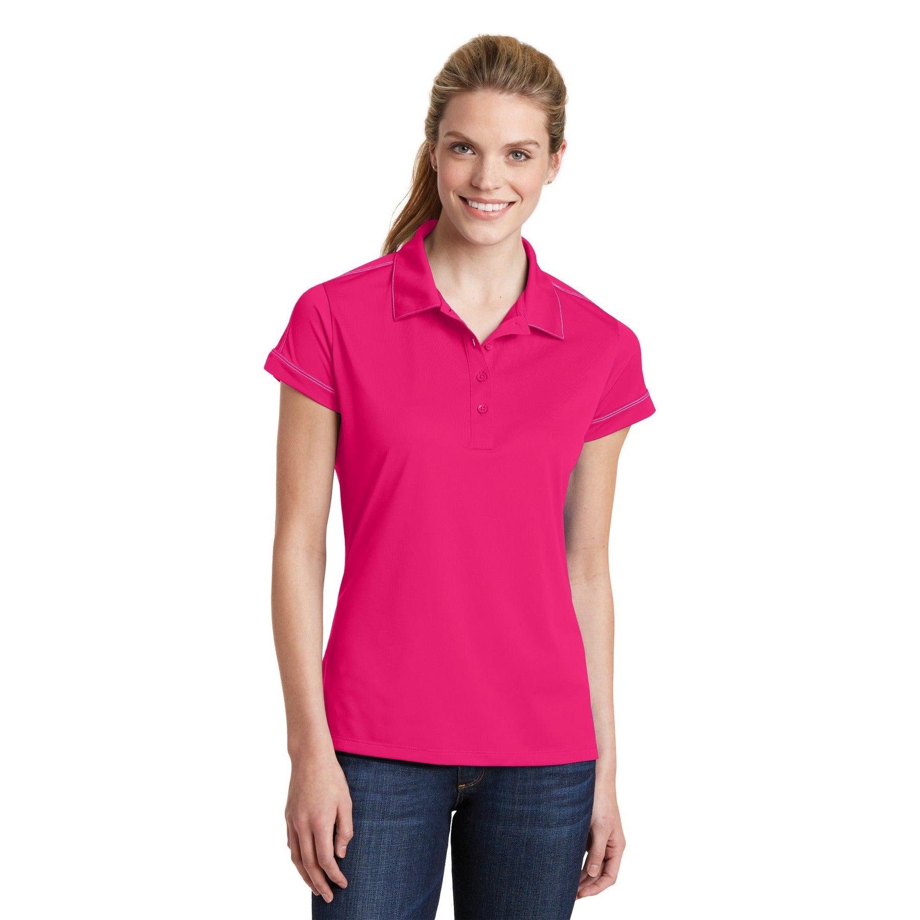 Sport-Tek-Sport-Tek® Women's Contrast Stitch Micropique Sport-Wick® Polo. LST659-MedTech-2