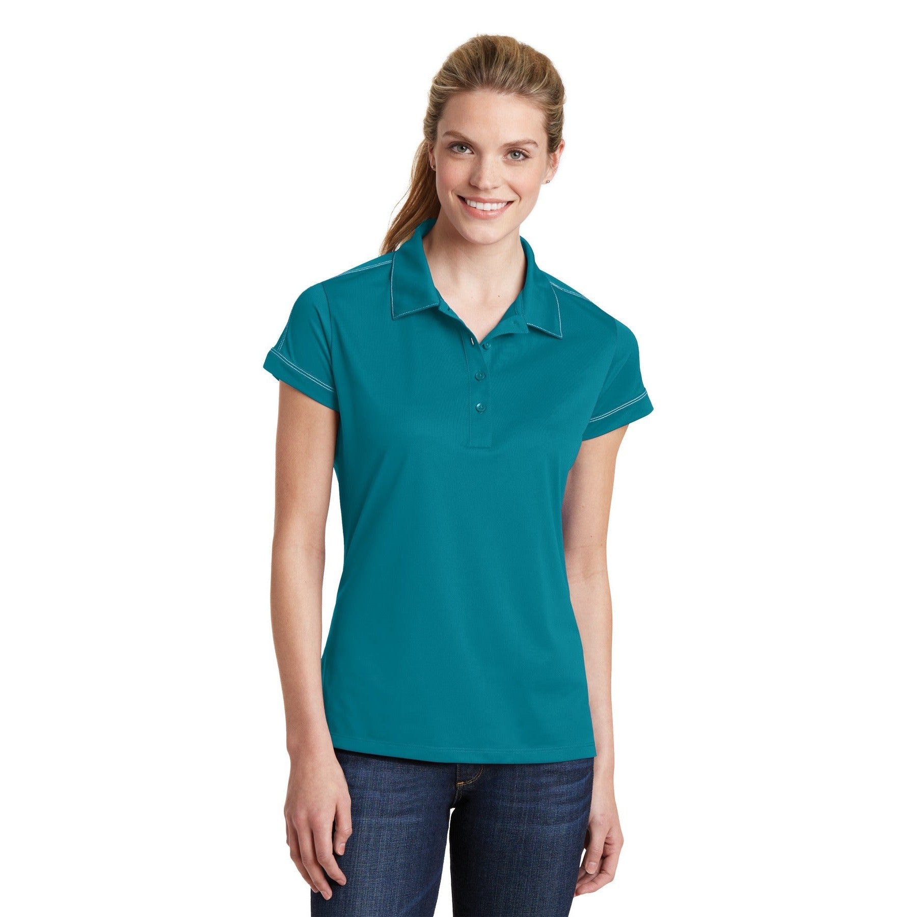 Sport-Tek-Sport-Tek® Women's Contrast Stitch Micropique Sport-Wick® Polo. LST659-MedTech-3