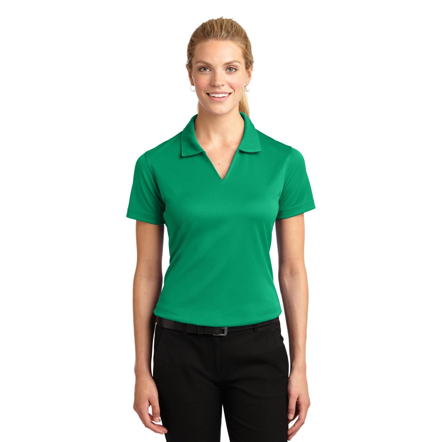 Sport-Tek-Sport-Tek® Women's Dri-Mesh® V-Neck Polo. L469-MedTech-3