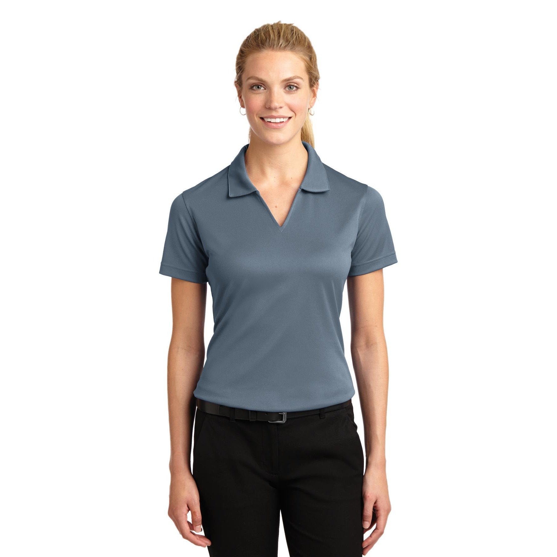Sport-Tek-Sport-Tek® Women's Dri-Mesh® V-Neck Polo. L469-MedTech-9