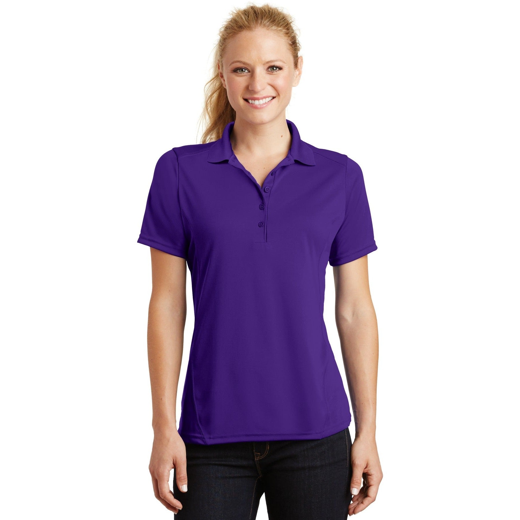 Sport-Tek-Sport-Tek® Women's Dry Zone® Raglan Accent Polo. L475-MedTech-5