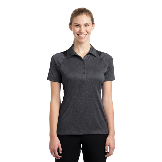 Sport-Tek-Sport-Tek® Women's Heather Colorblock Contender™ Polo. LST665-MedTech-1