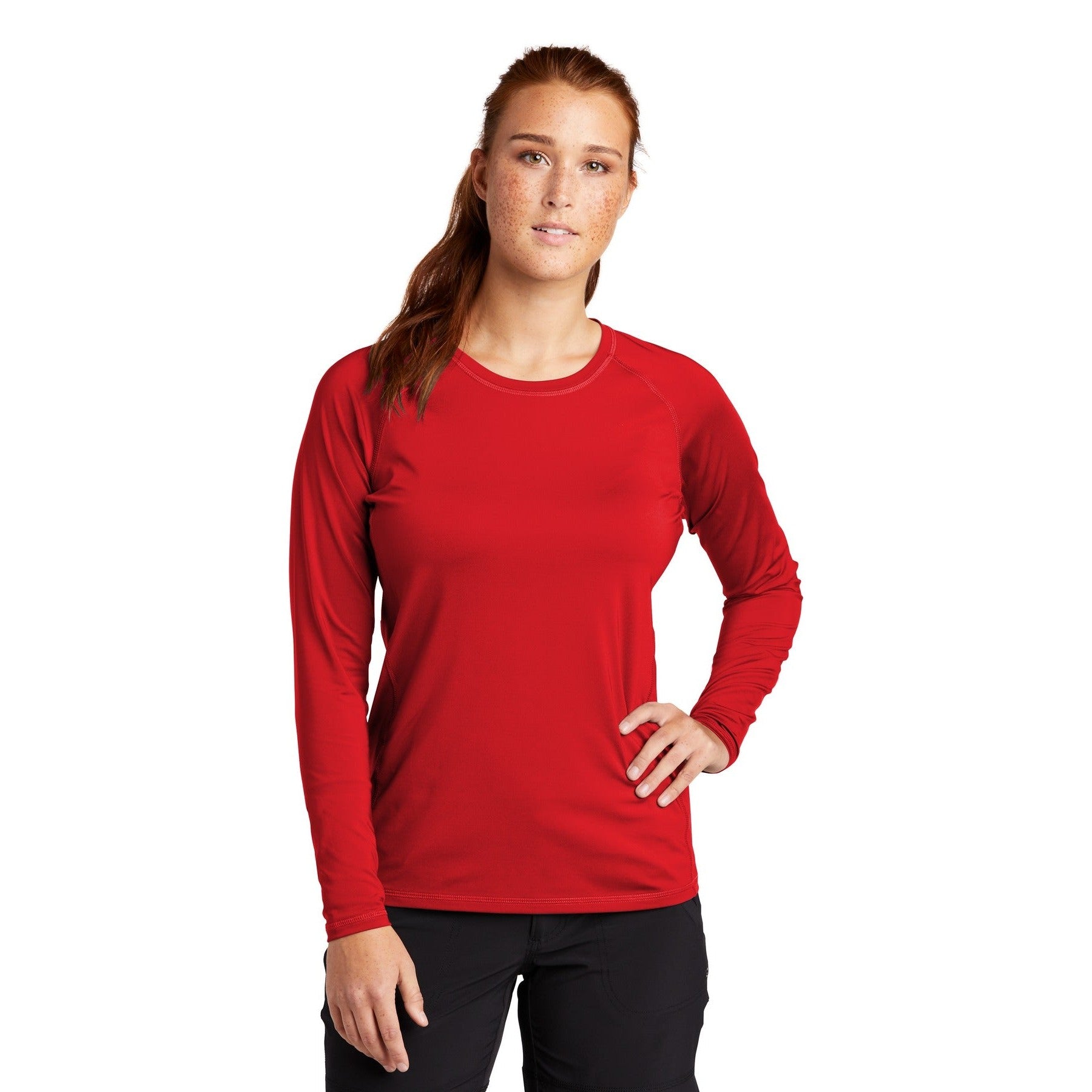 Sport-Tek-Sport-Tek ® Women's Long Sleeve Rashguard Tee. LST470LS-MedTech-3