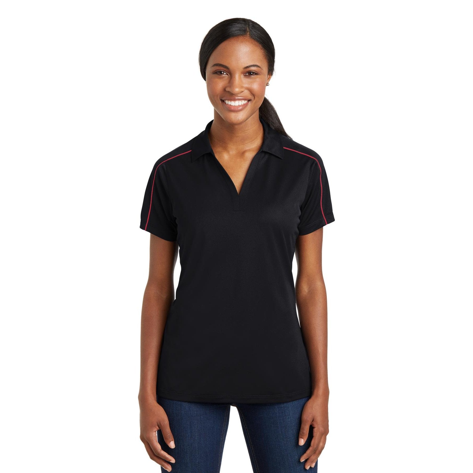 Sport-Tek-Sport-Tek® Women's Micropique Sport-Wick® Piped Polo. LST653-MedTech-2