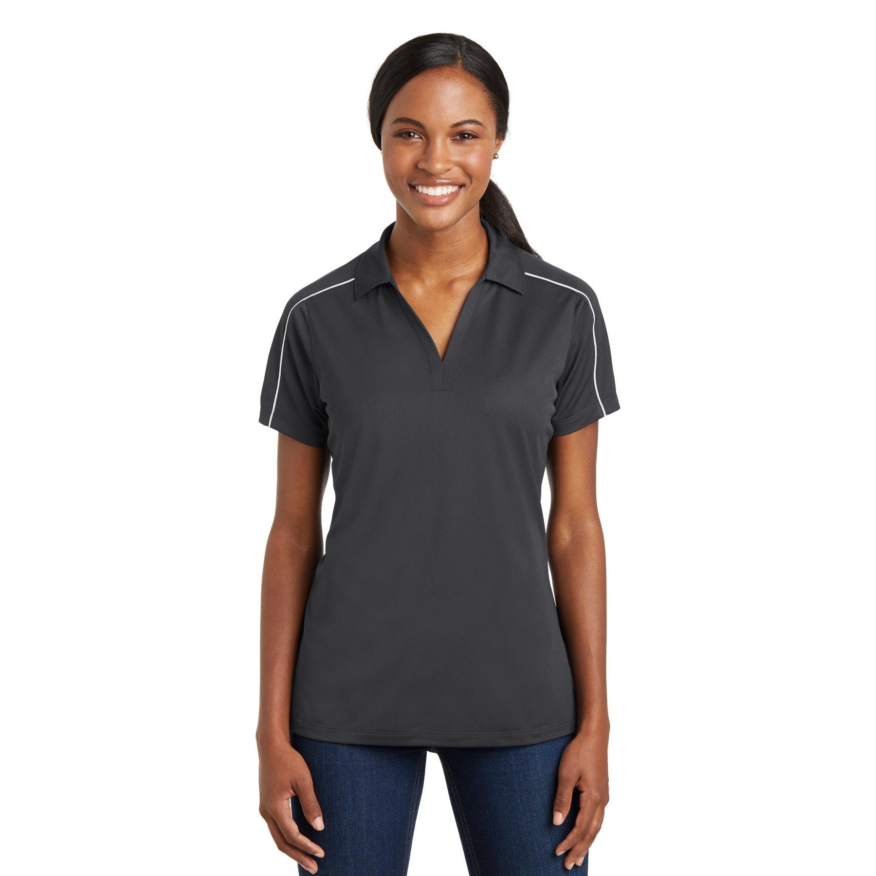Sport-Tek-Sport-Tek® Women's Micropique Sport-Wick® Piped Polo. LST653-MedTech-4