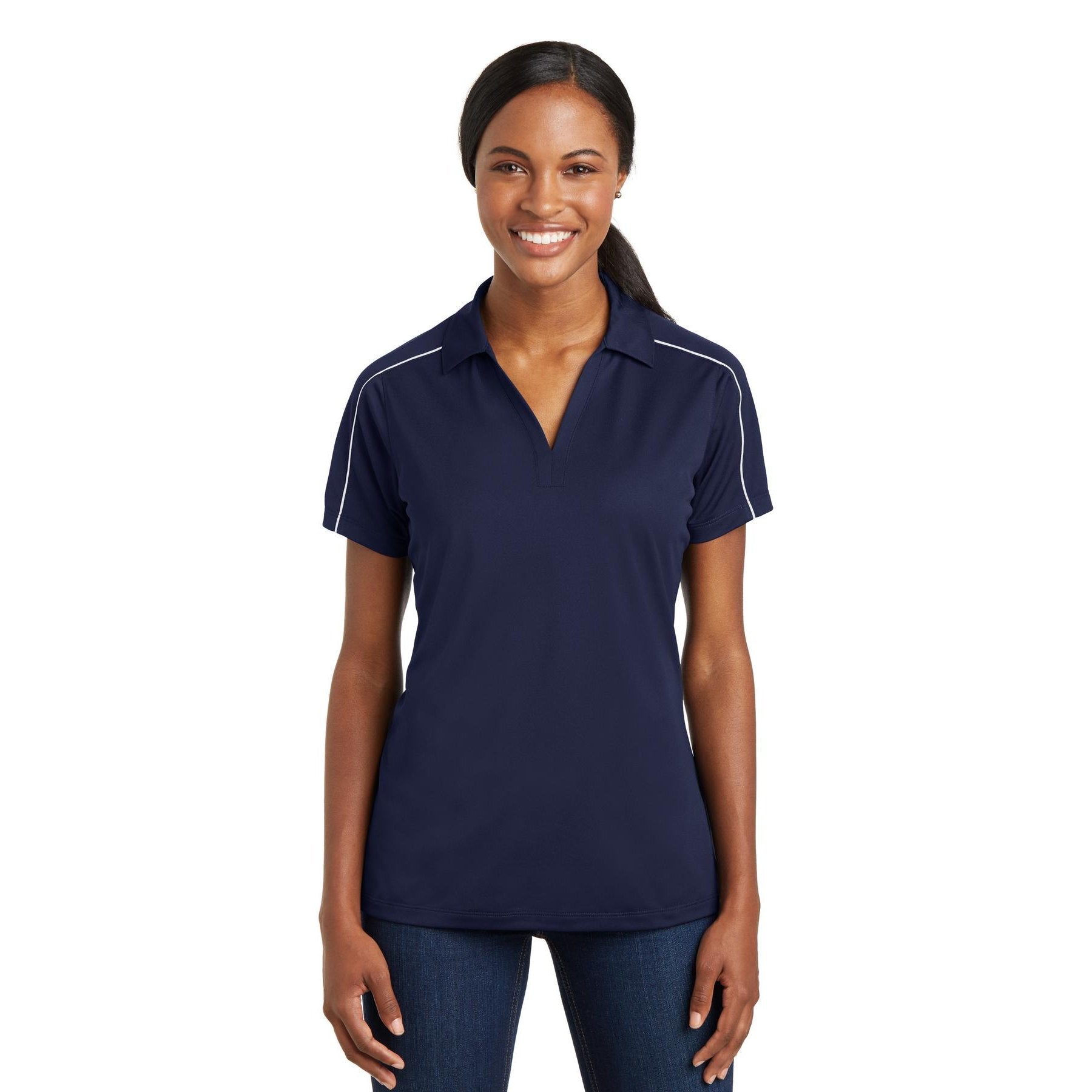 Sport-Tek-Sport-Tek® Women's Micropique Sport-Wick® Piped Polo. LST653-MedTech-5