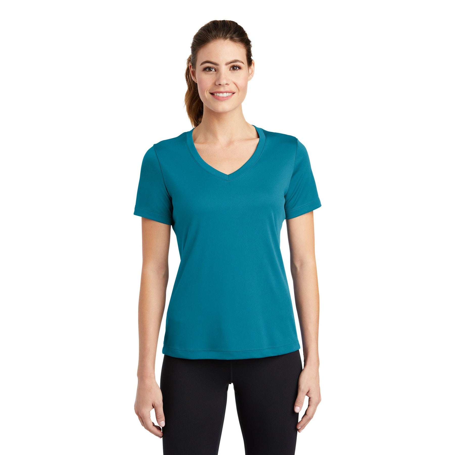 Sport-Tek-Sport-Tek® Women's PosiCharge® Competitor™ V-Neck Tee. LST353-MedTech-12
