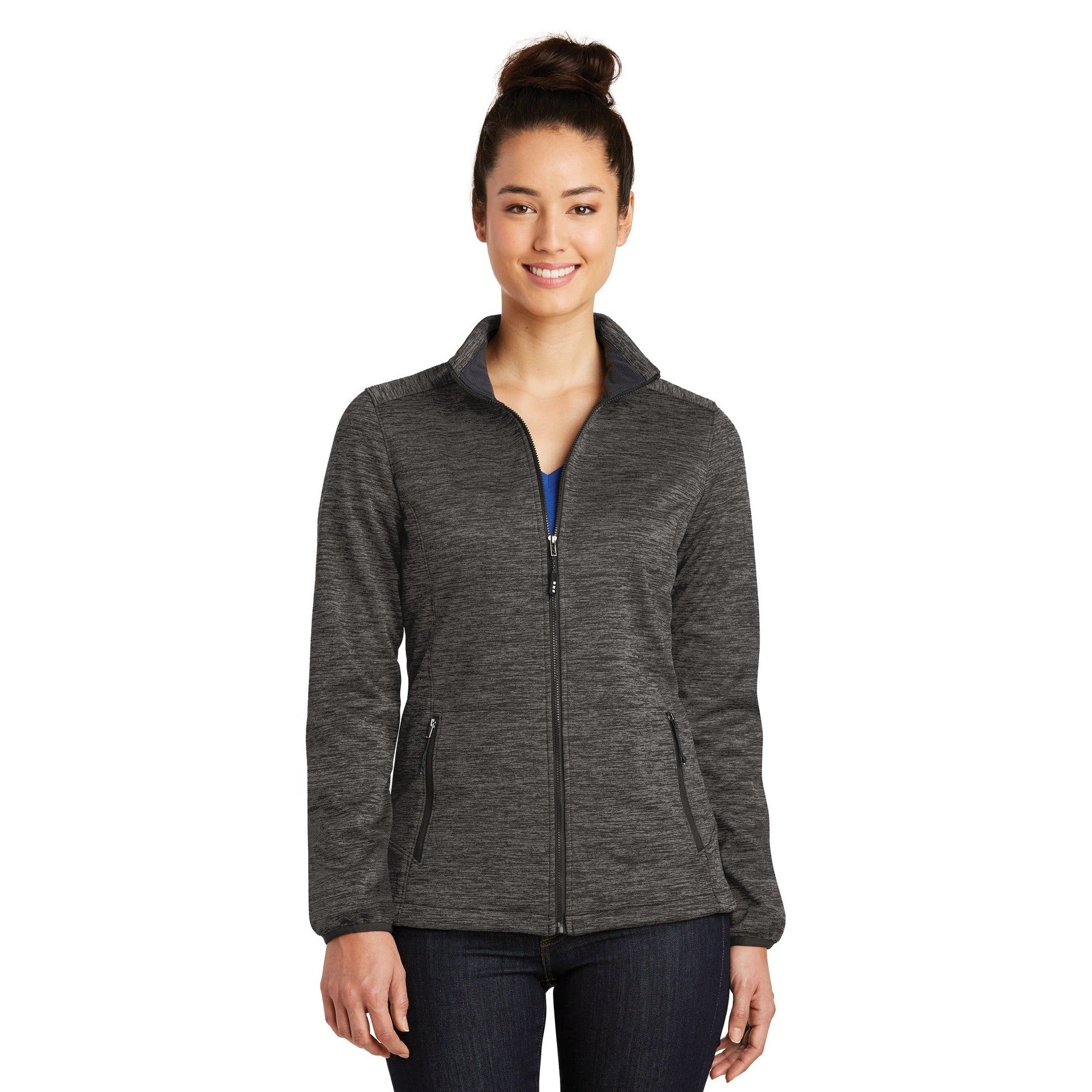 Sport-Tek-Sport-Tek® Women's PosiCharge® Electric Heather Soft Shell Jacket. LST30-MedTech-2