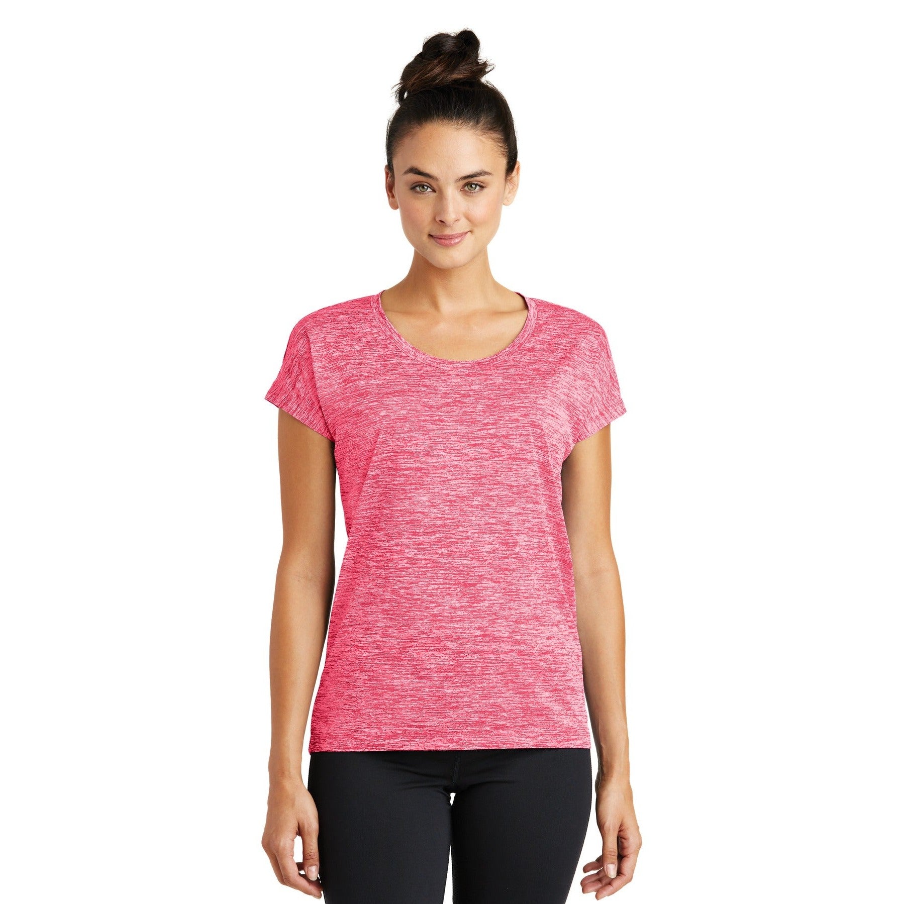 Sport-Tek-Sport-Tek® Women's PosiCharge® Electric Heather Sporty Tee. LST390-MedTech-6