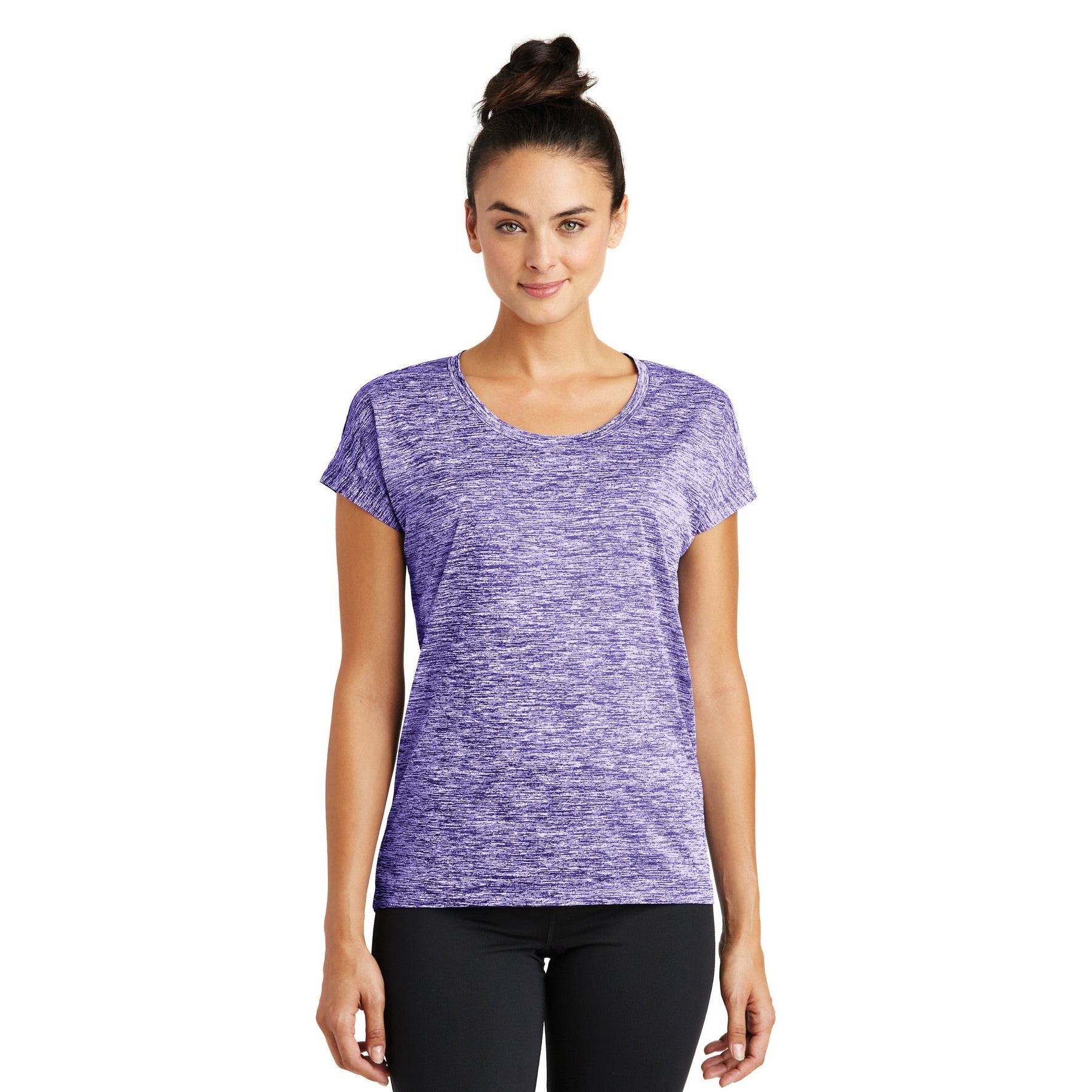 Sport-Tek-Sport-Tek® Women's PosiCharge® Electric Heather Sporty Tee. LST390-MedTech-7