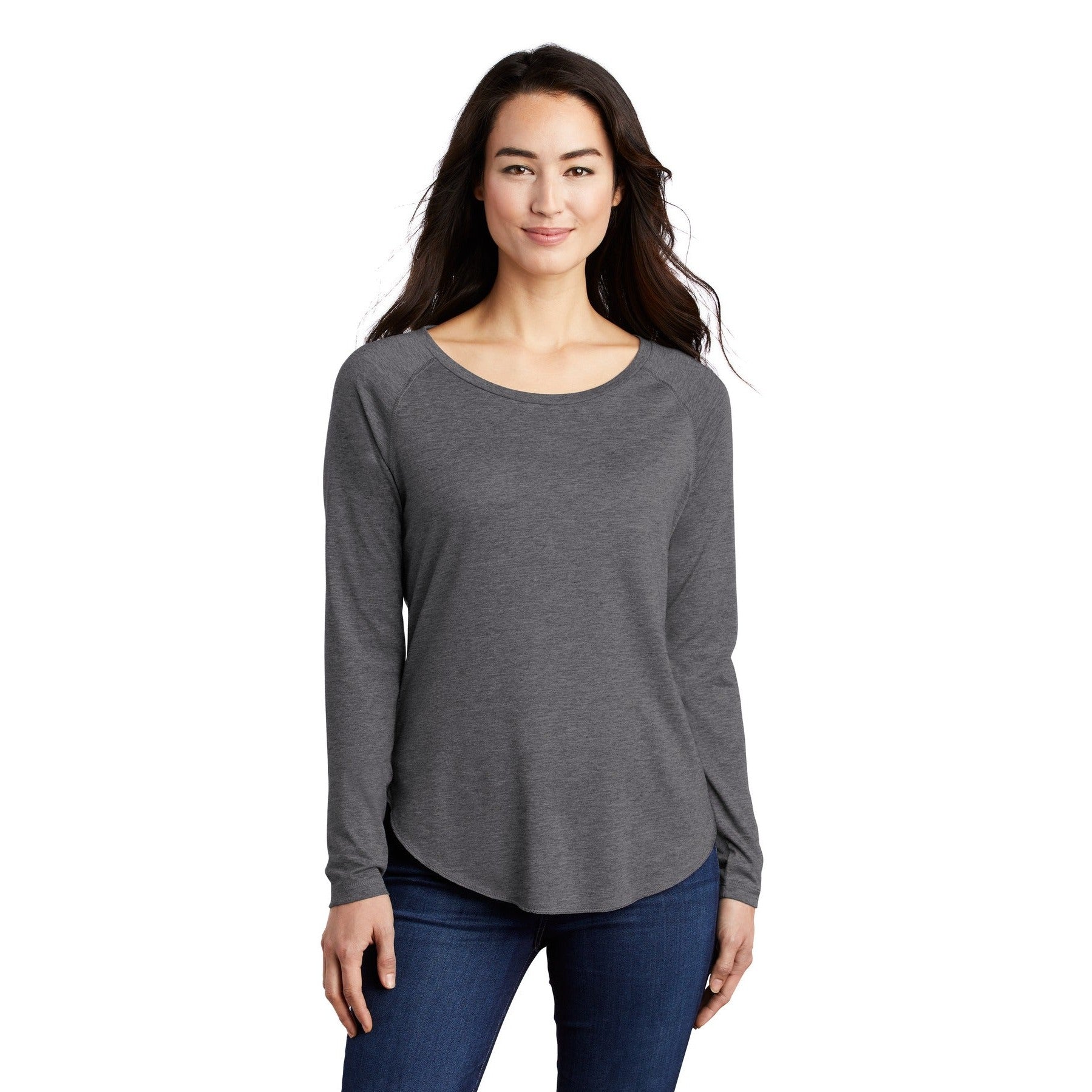 Sport-Tek-Sport-Tek ® Women's PosiCharge ® Long Sleeve Tri-Blend Wicking Scoop Neck Raglan Tee LST400LS-MedTech-4