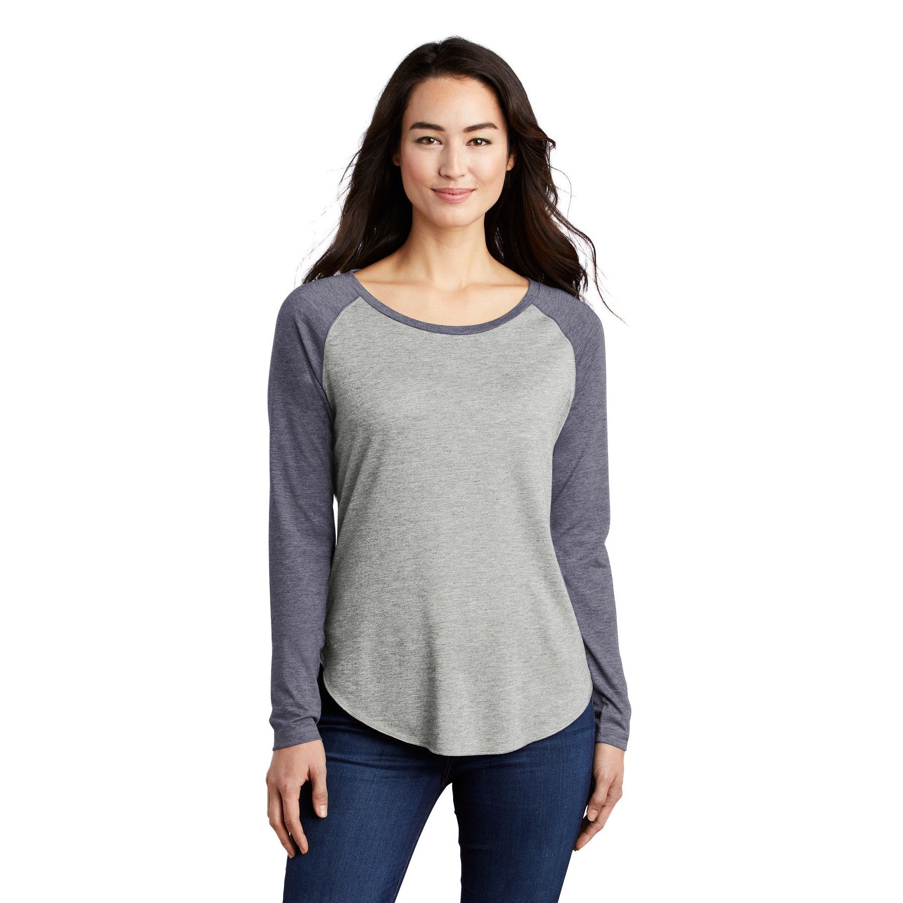 Sport-Tek-Sport-Tek ® Women's PosiCharge ® Long Sleeve Tri-Blend Wicking Scoop Neck Raglan Tee LST400LS-MedTech-7