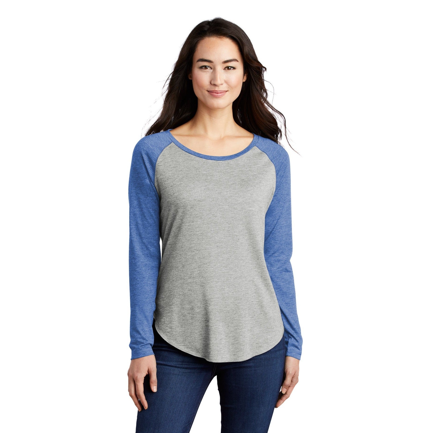 Sport-Tek-Sport-Tek ® Women's PosiCharge ® Long Sleeve Tri-Blend Wicking Scoop Neck Raglan Tee LST400LS-MedTech-10
