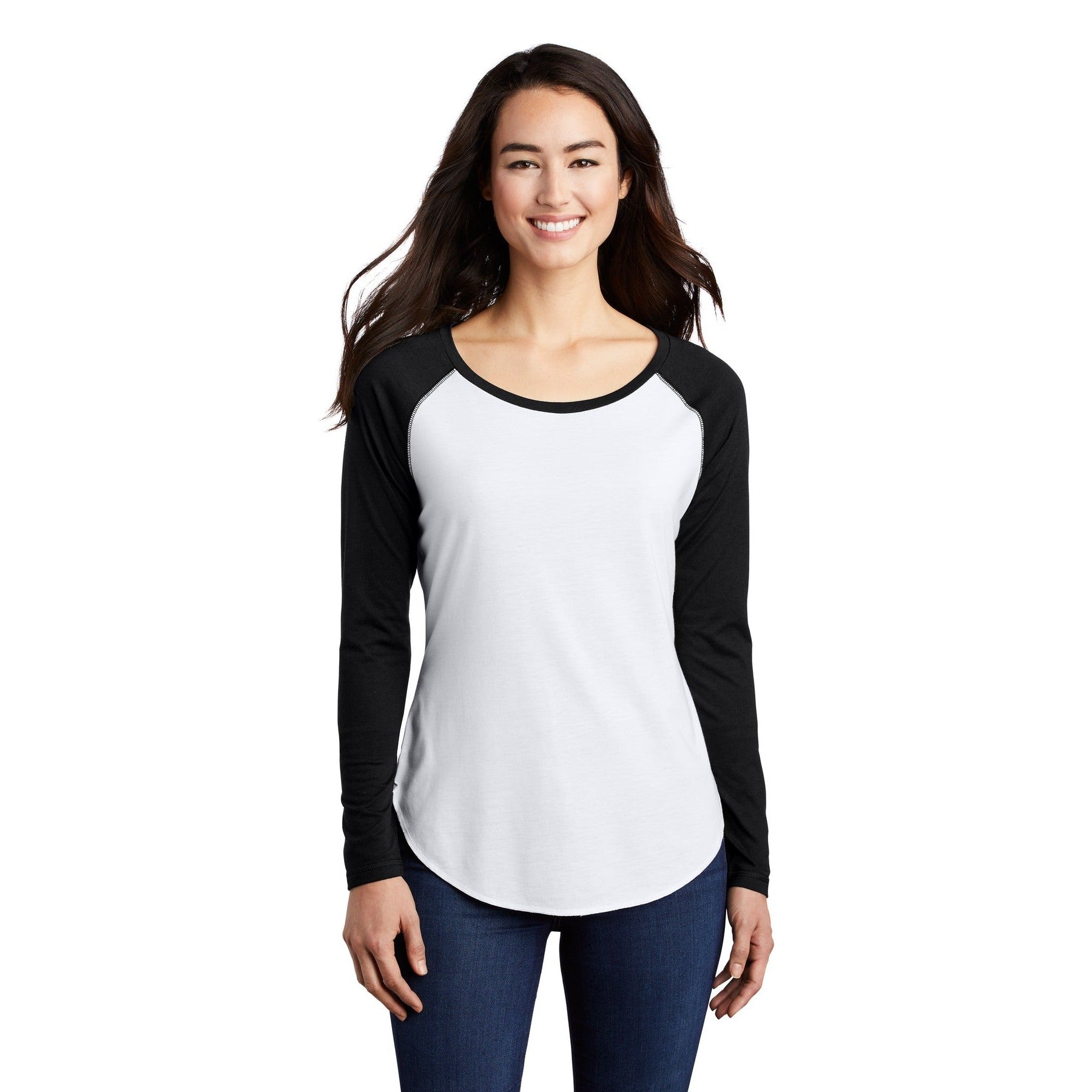 Sport-Tek-Sport-Tek ® Women's PosiCharge ® Long Sleeve Tri-Blend Wicking Scoop Neck Raglan Tee LST400LS-MedTech-3