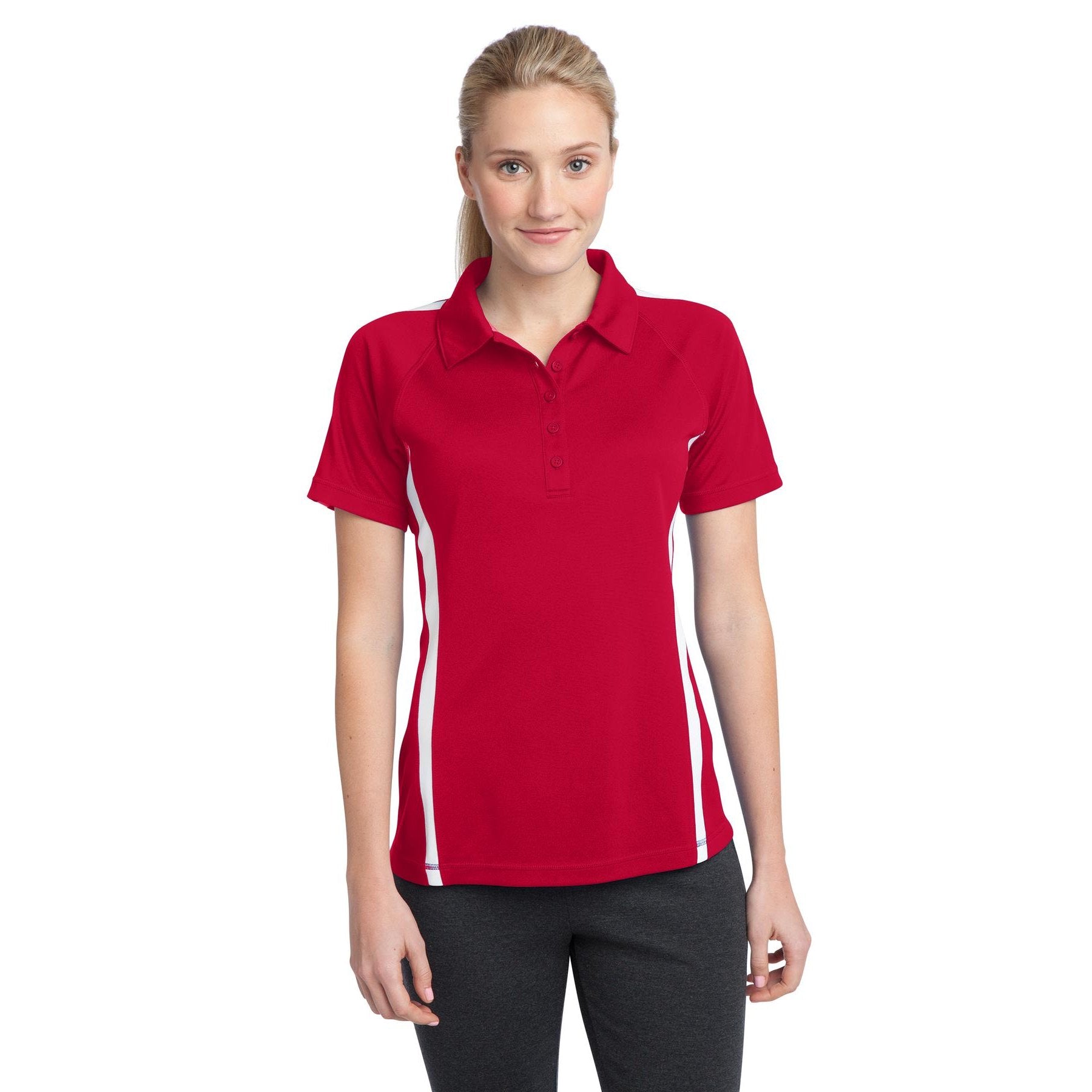 Sport-Tek-Sport-Tek® Women's PosiCharge® Micro-Mesh Colorblock Polo. LST685-MedTech-5