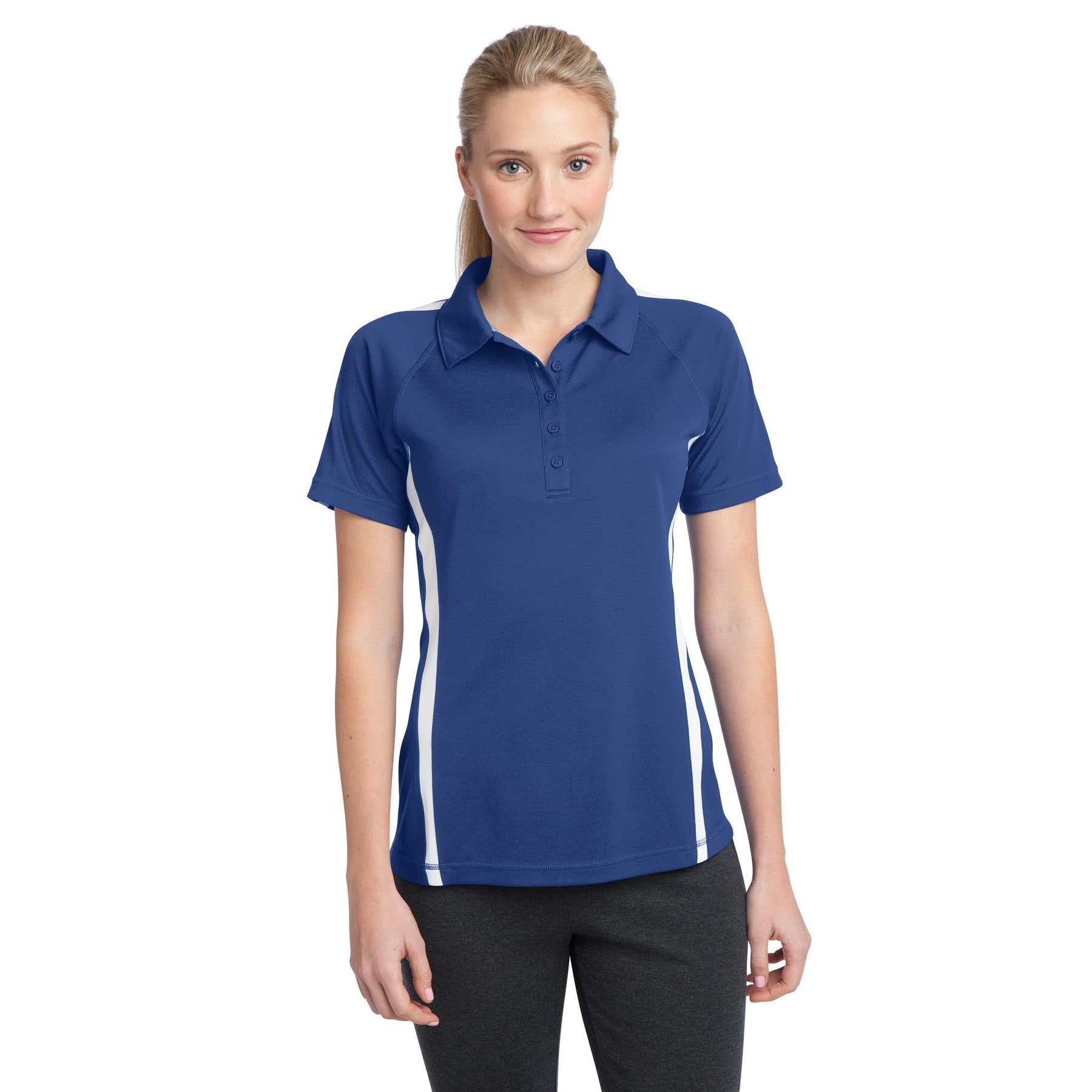 Sport-Tek-Sport-Tek® Women's PosiCharge® Micro-Mesh Colorblock Polo. LST685-MedTech-6