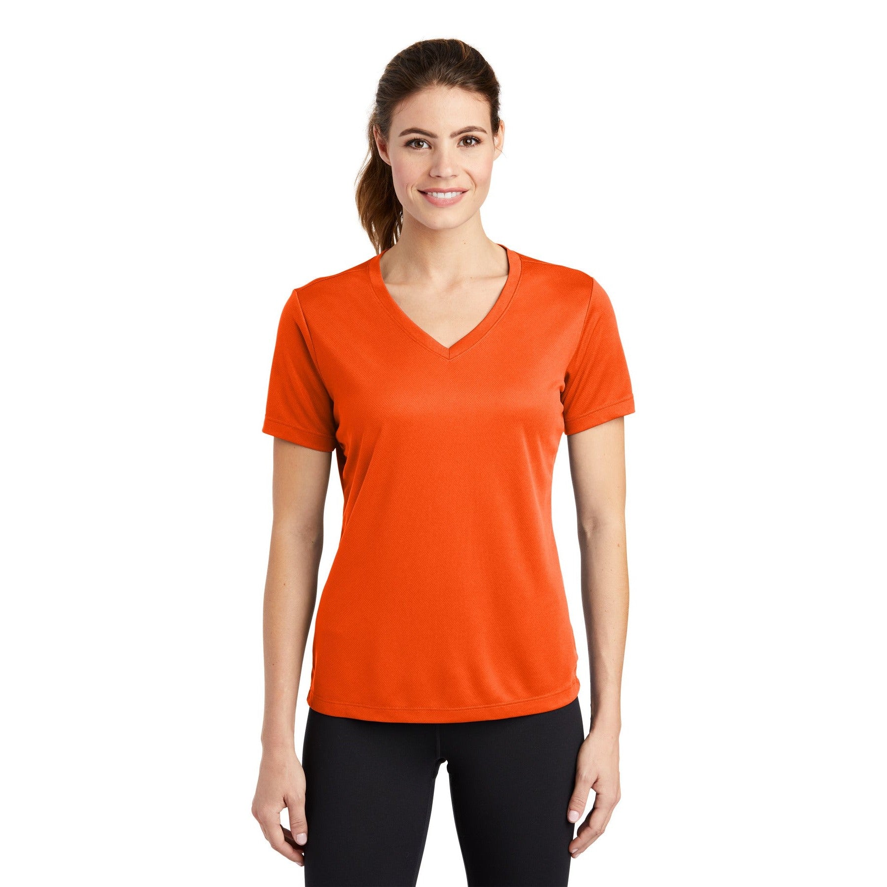 Sport-Tek-Sport-Tek® Women's PosiCharge® RacerMesh® V-Neck Tee. LST340-MedTech-5