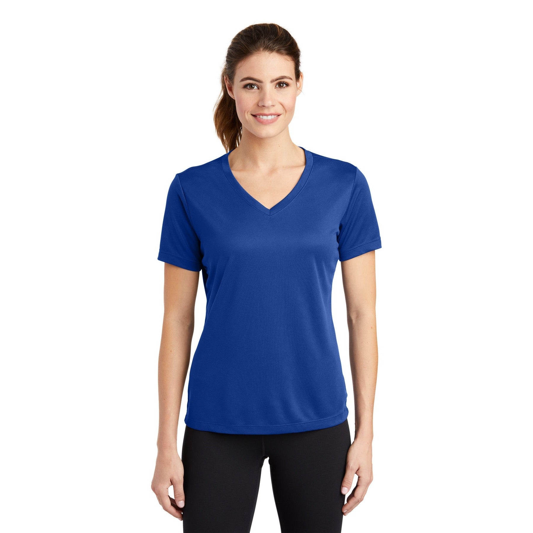 Sport-Tek-Sport-Tek® Women's PosiCharge® RacerMesh® V-Neck Tee. LST340-MedTech-10