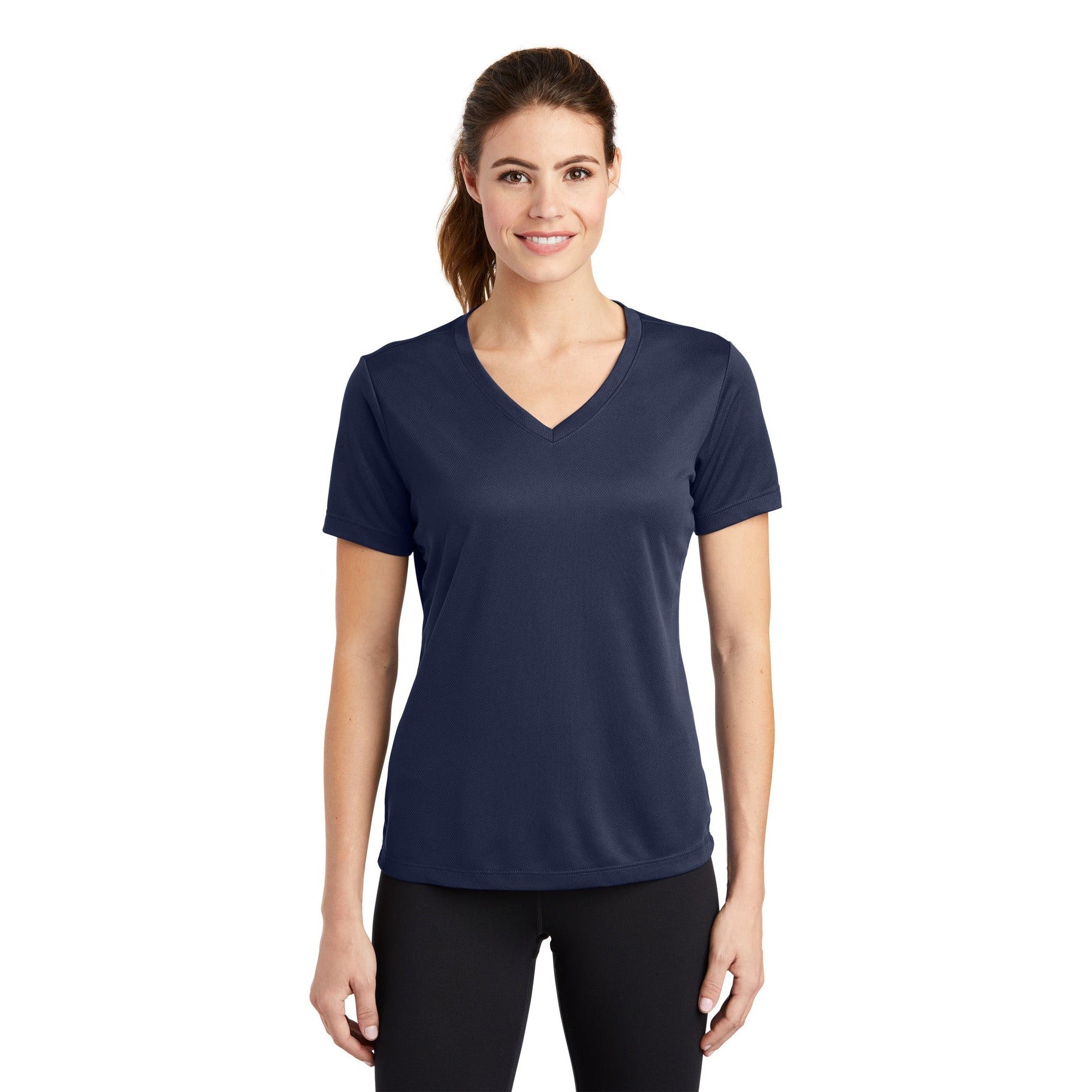 Sport-Tek-Sport-Tek® Women's PosiCharge® RacerMesh® V-Neck Tee. LST340-MedTech-8