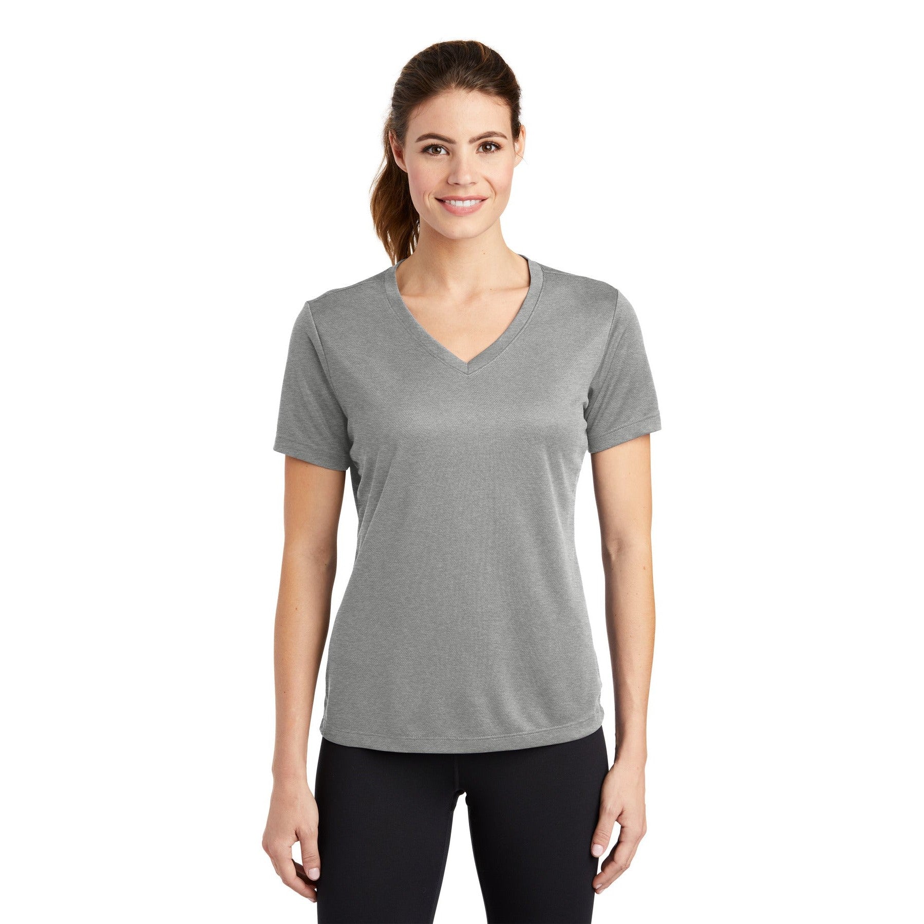 Sport-Tek-Sport-Tek® Women's PosiCharge® RacerMesh® V-Neck Tee. LST340-MedTech-4