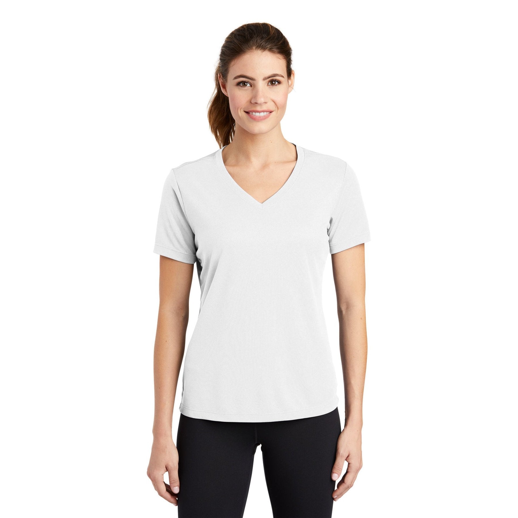 Sport-Tek-Sport-Tek® Women's PosiCharge® RacerMesh® V-Neck Tee. LST340-MedTech-11