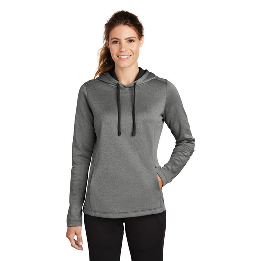 Sport-Tek-Sport-Tek ® Women's PosiCharge ® Sport-Wick ® Heather Fleece Hooded Pullover. LST264-MedTech-1