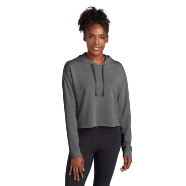 Sport-Tek-Sport-Tek ® Women's PosiCharge ® Tri-Blend Wicking Fleece Crop Hooded Pullover LST298-MedTech-2