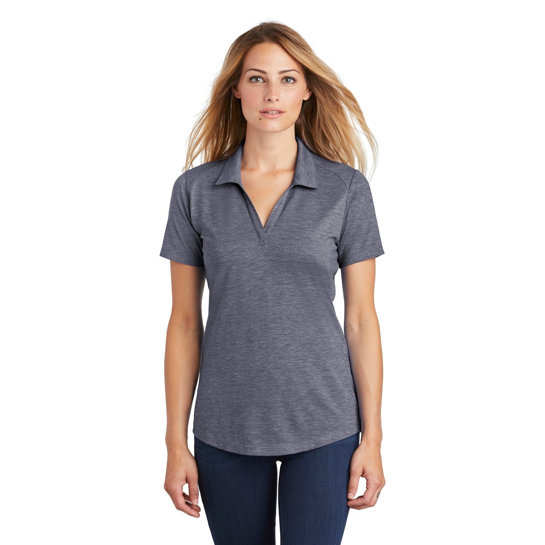 Sport-Tek-Sport-Tek ® Women's PosiCharge ® Tri-Blend Wicking Polo. LST405-MedTech-6
