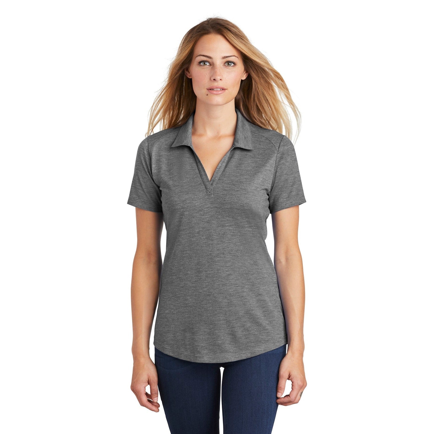Sport-Tek-Sport-Tek ® Women's PosiCharge ® Tri-Blend Wicking Polo. LST405-MedTech-2