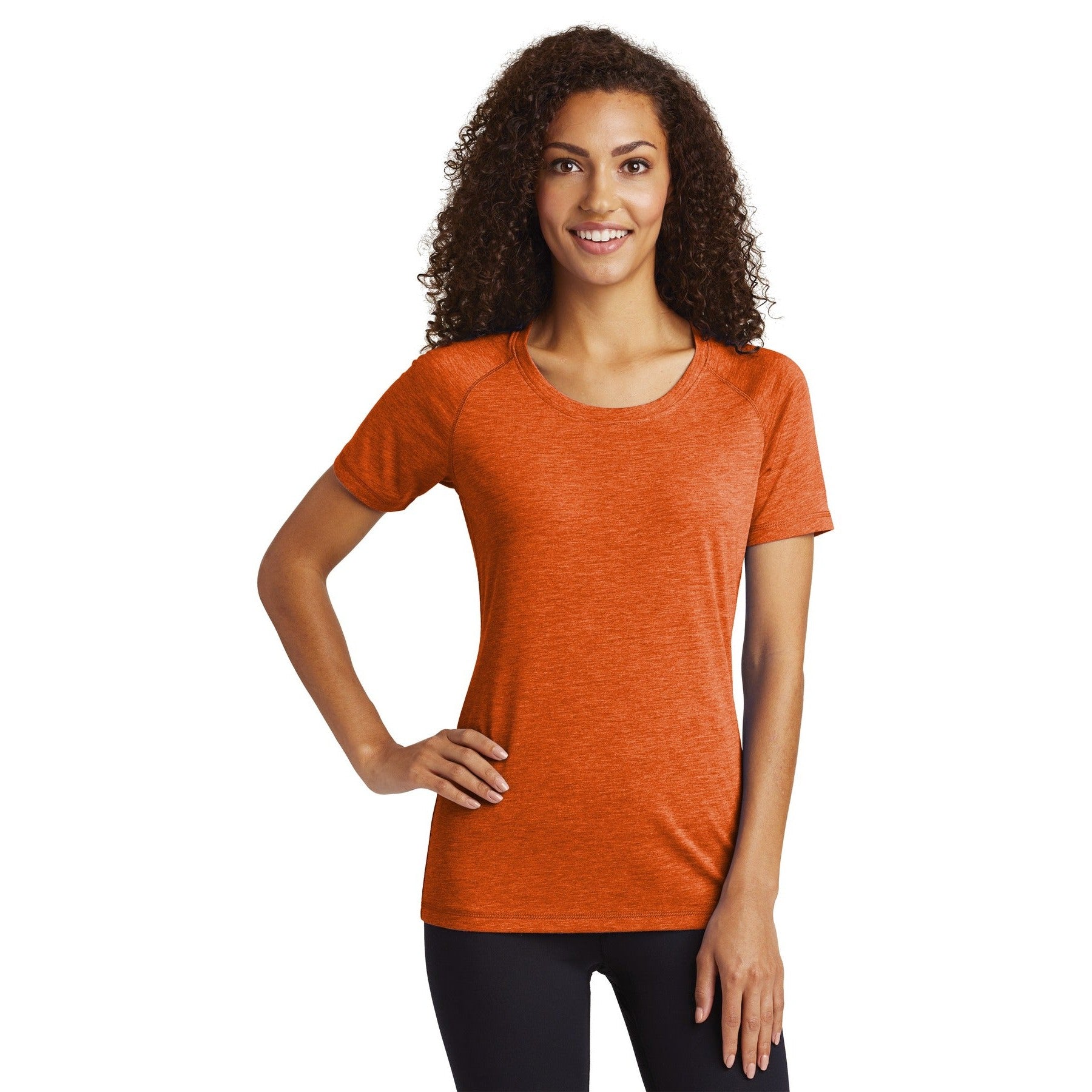 Sport-Tek-Sport-Tek ® Women's PosiCharge ® Tri-Blend Wicking Scoop Neck Raglan Tee. LST400-MedTech-3