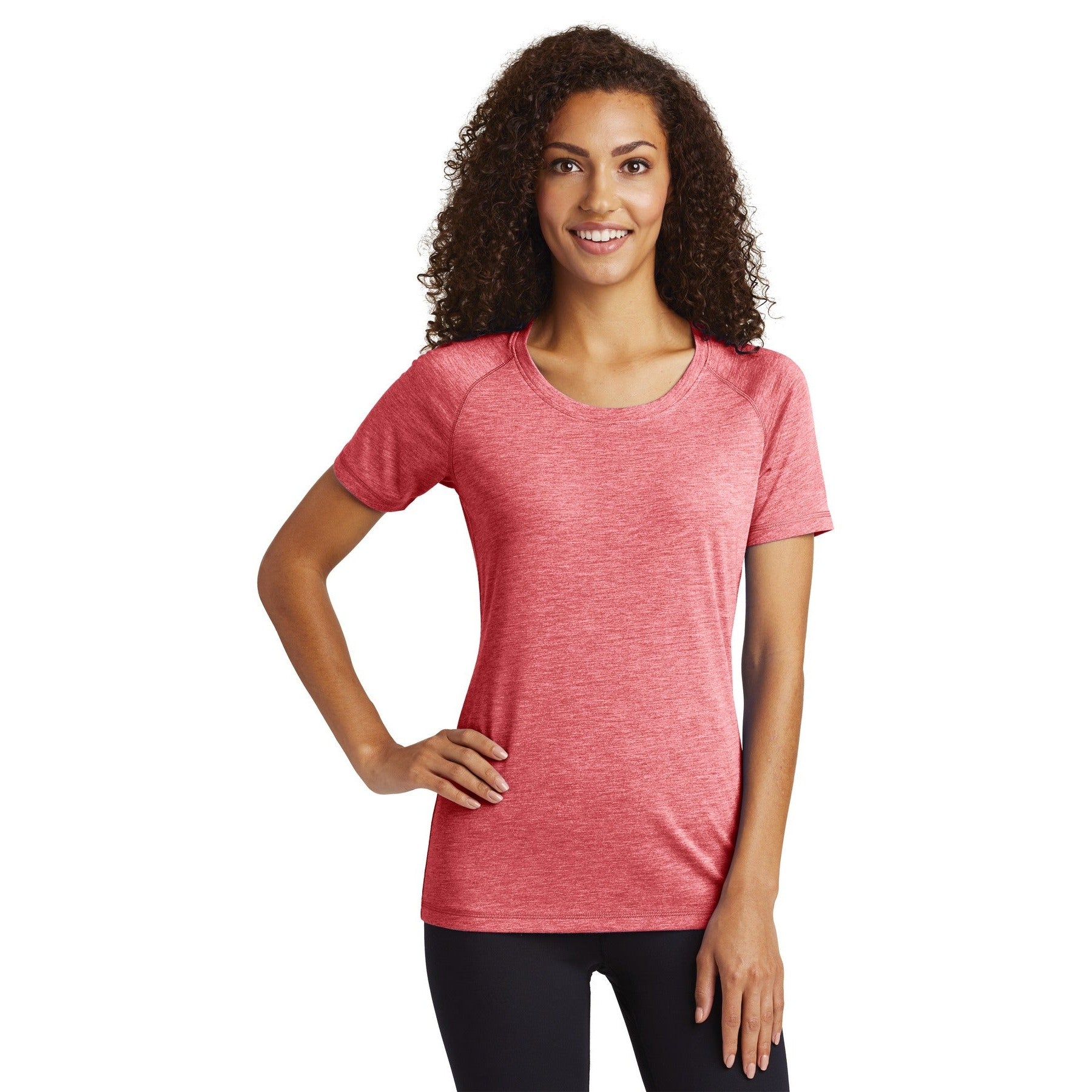 Sport-Tek-Sport-Tek ® Women's PosiCharge ® Tri-Blend Wicking Scoop Neck Raglan Tee. LST400-MedTech-9