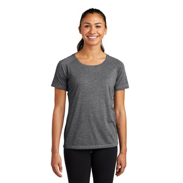 Sport-Tek-Sport-Tek ® Women's PosiCharge ® Tri-Blend Wicking Scoop Neck Raglan Tee. LST400-MedTech-2