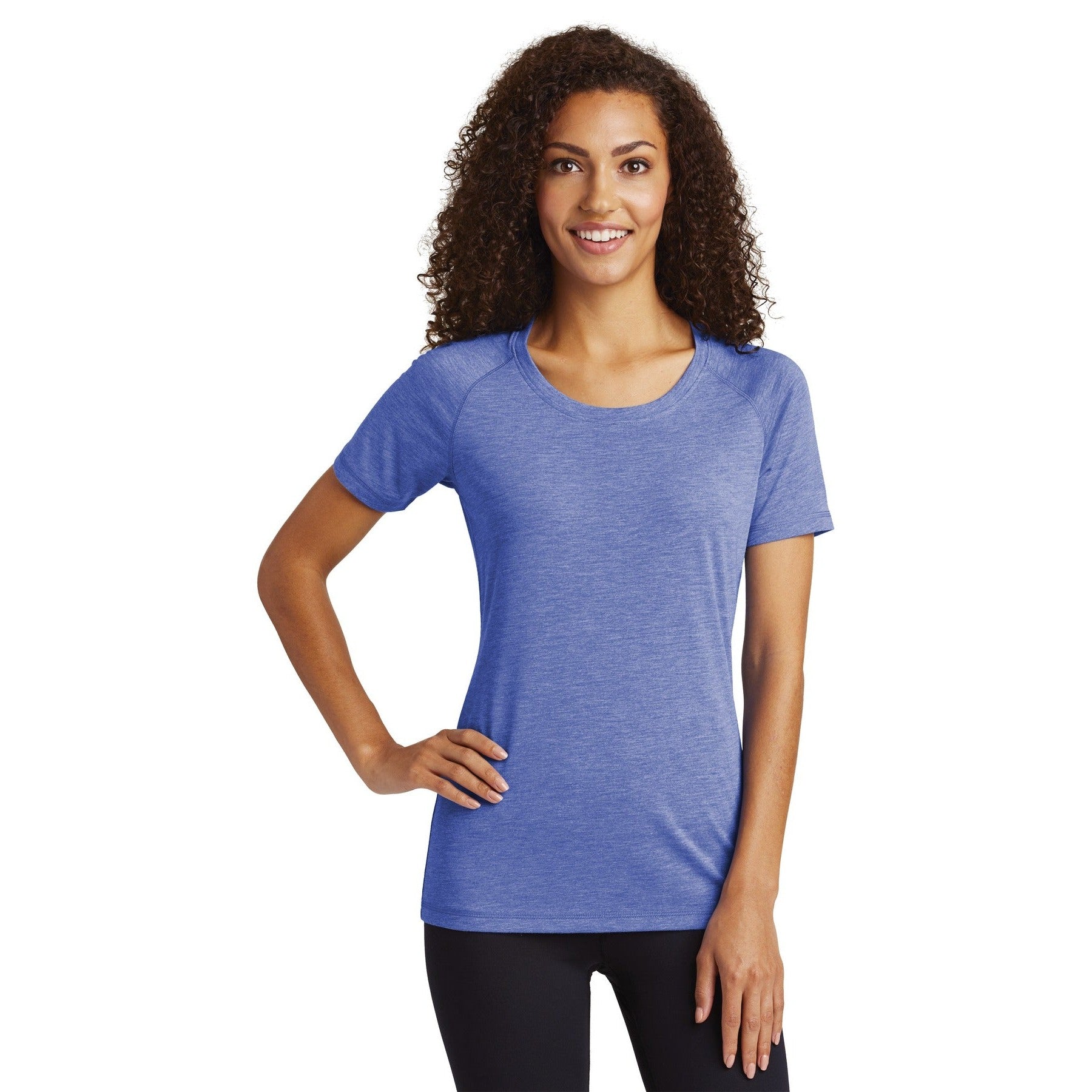 Sport-Tek-Sport-Tek ® Women's PosiCharge ® Tri-Blend Wicking Scoop Neck Raglan Tee. LST400-MedTech-10