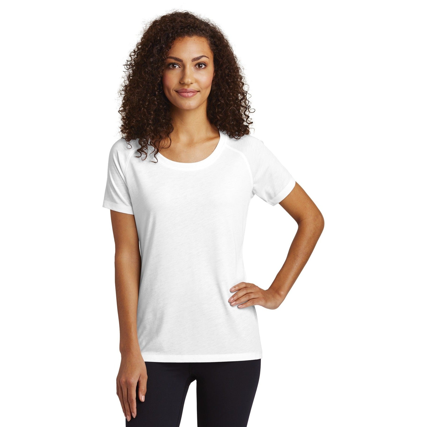 Sport-Tek-Sport-Tek ® Women's PosiCharge ® Tri-Blend Wicking Scoop Neck Raglan Tee. LST400-MedTech-11