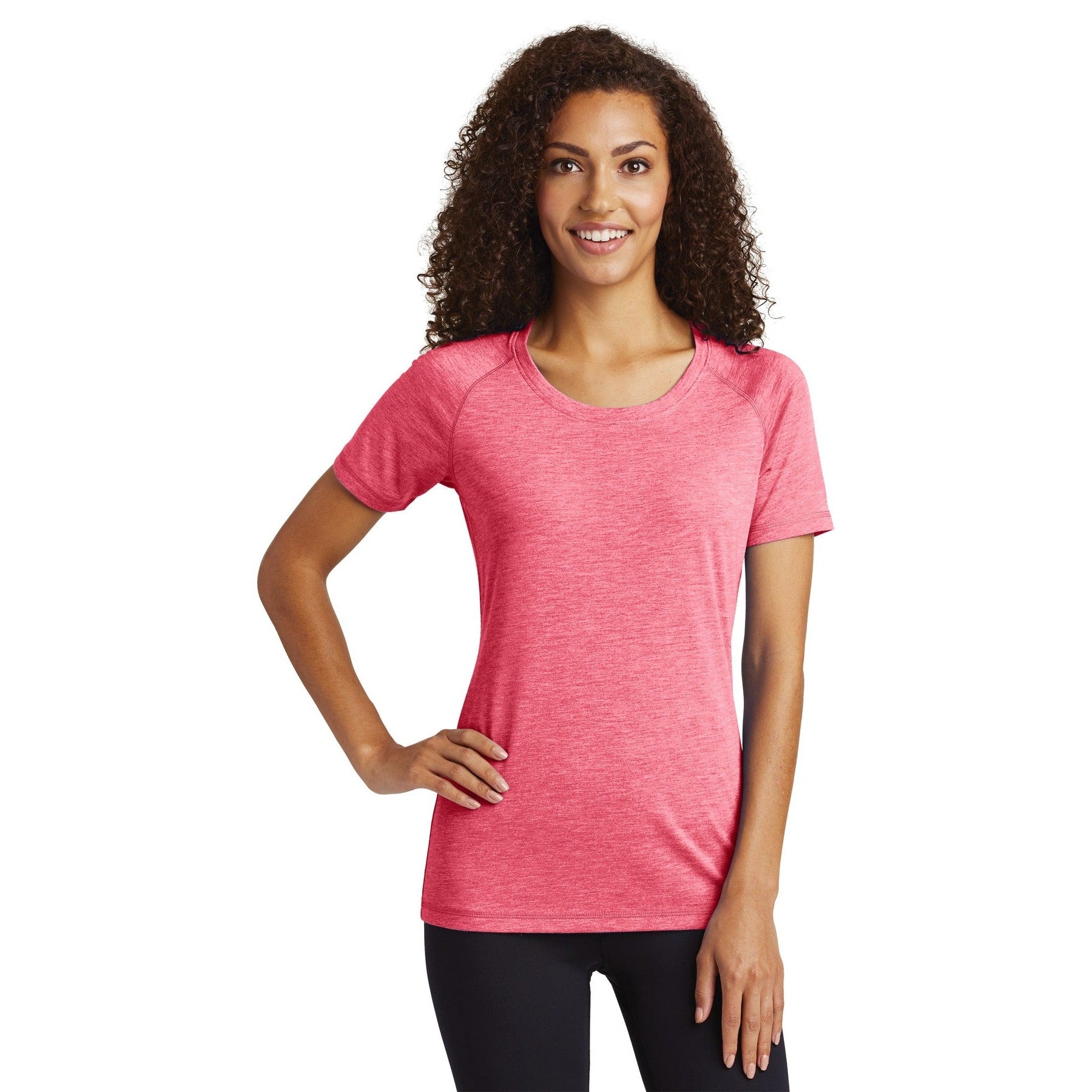 Sport-Tek-Sport-Tek ® Women's PosiCharge ® Tri-Blend Wicking Scoop Neck Raglan Tee. LST400-MedTech-6