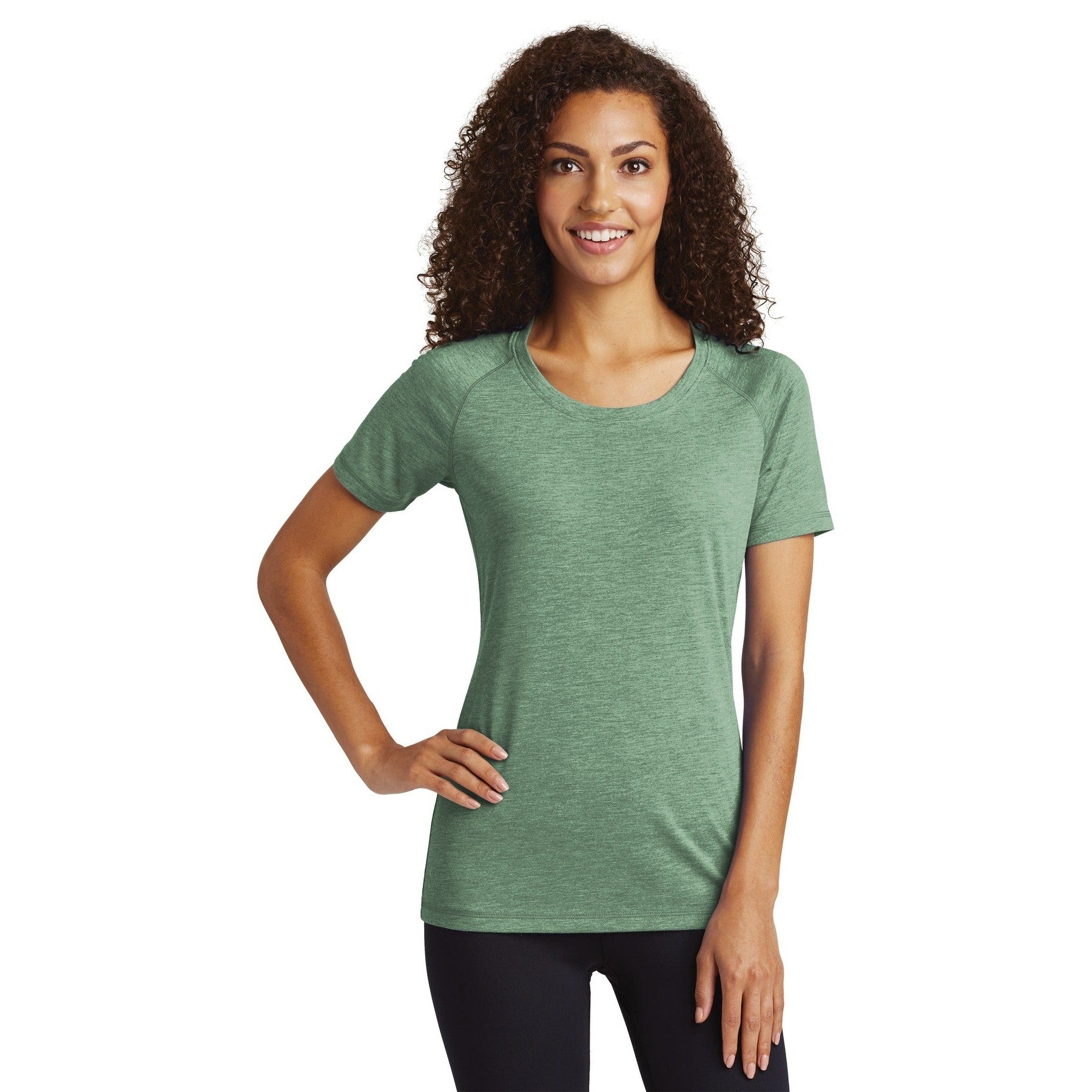 Sport-Tek-Sport-Tek ® Women's PosiCharge ® Tri-Blend Wicking Scoop Neck Raglan Tee. LST400-MedTech-4