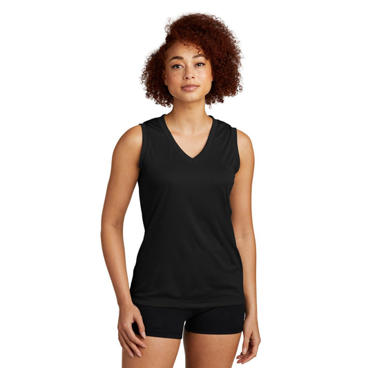 Sport-Tek-Sport-Tek® Women's Sleeveless PosiCharge® Competitor™ V-Neck Tee. LST352-MedTech-1